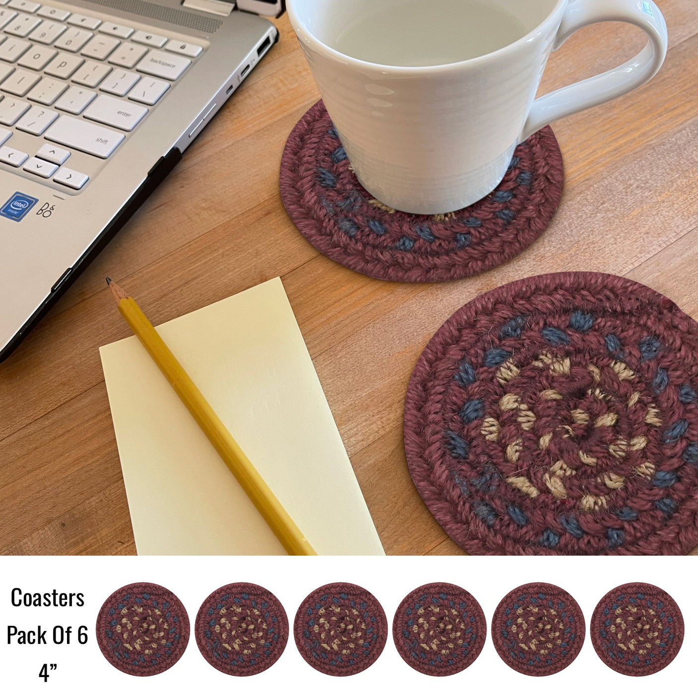 Jamestown Burgundy Jute Braided Accessories