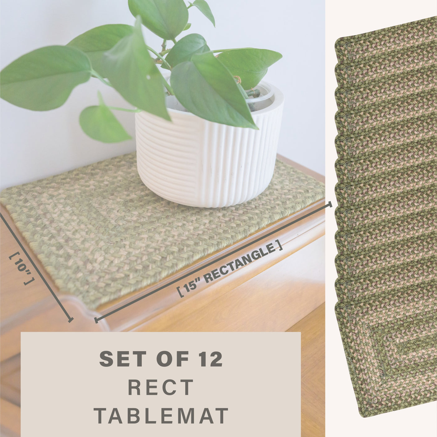 Grassland Green Jute Braided Accessories