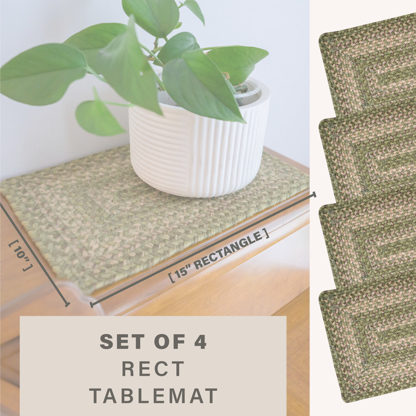 Grassland Green Jute Braided Accessories