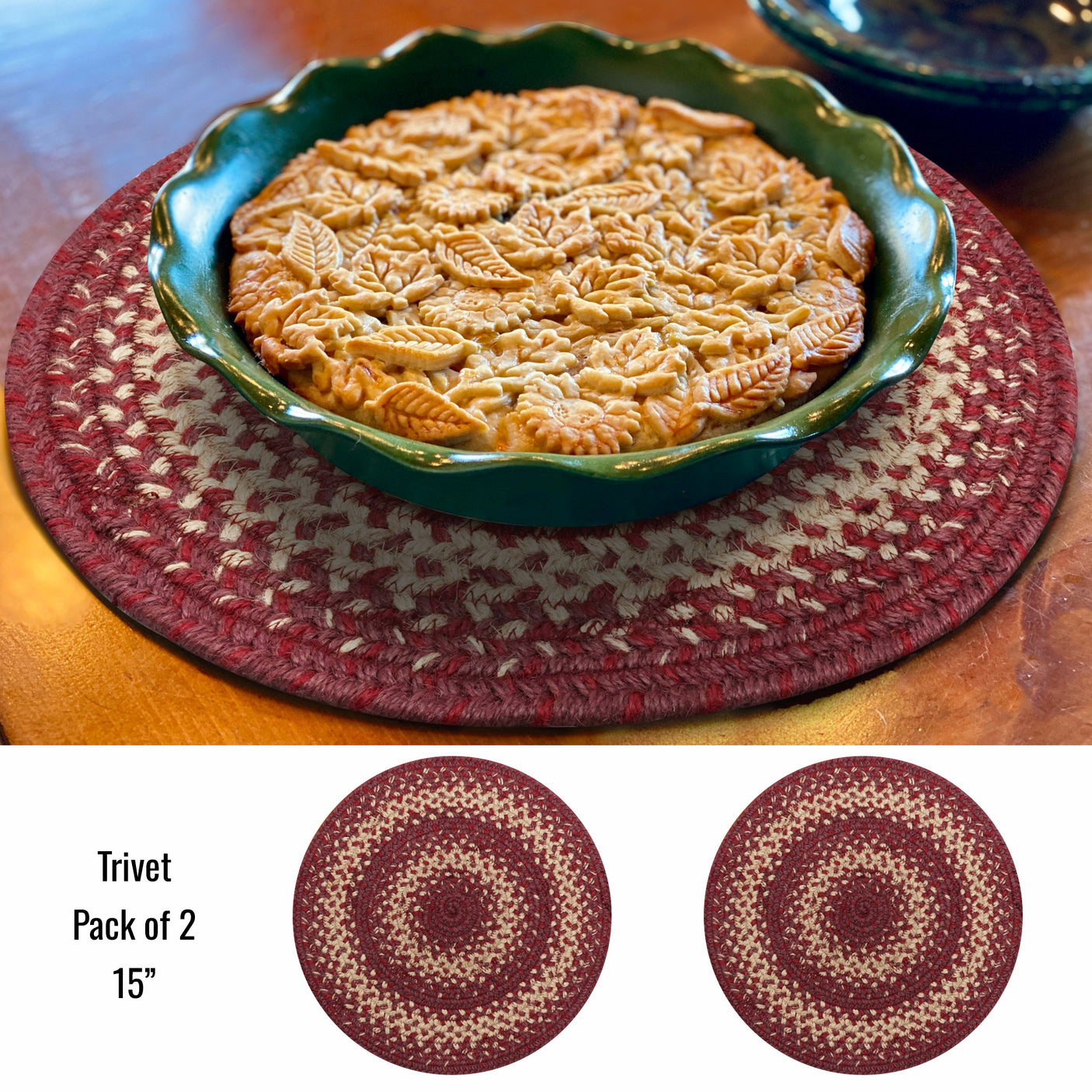 Autumn Maple Burgundy Jute Braided Accessories