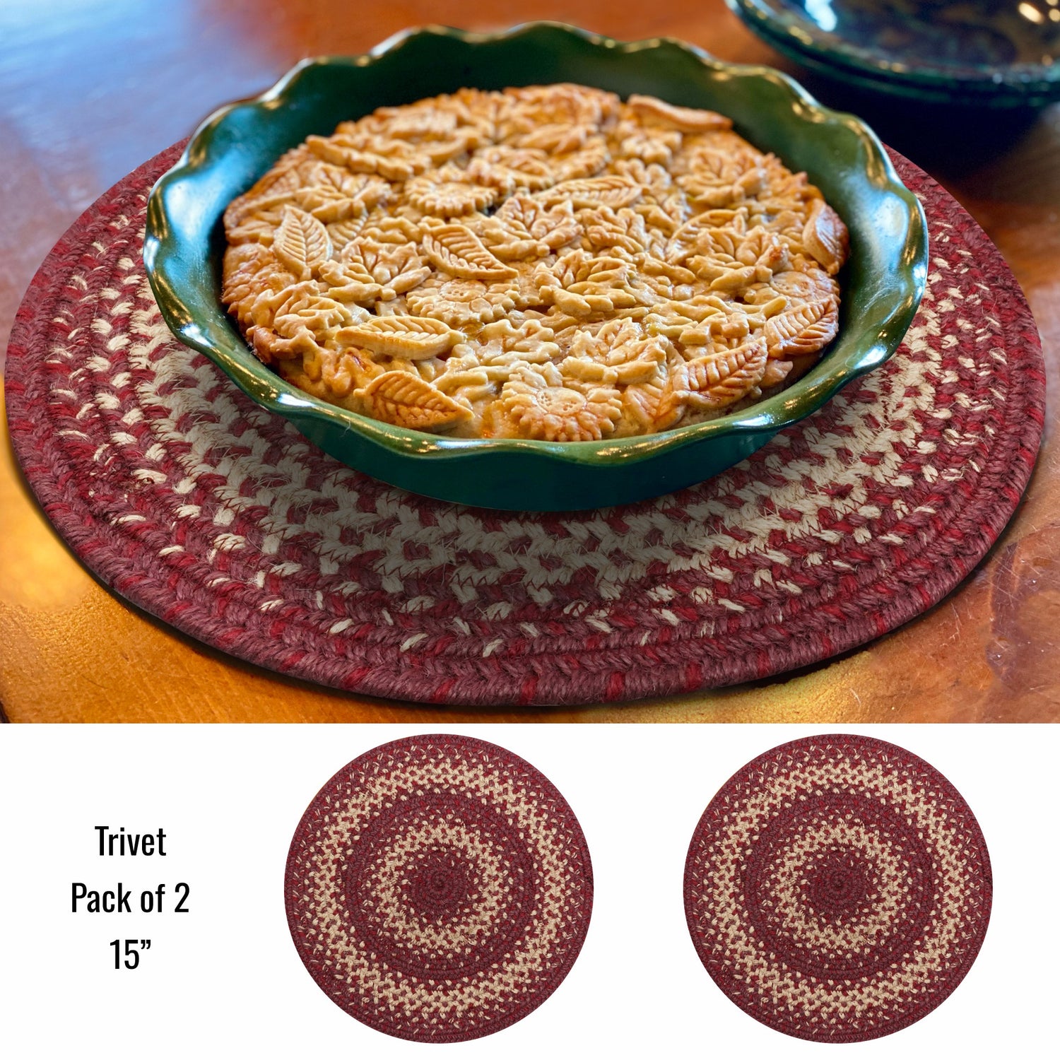 Autumn Maple Burgundy Jute Braided Accessories