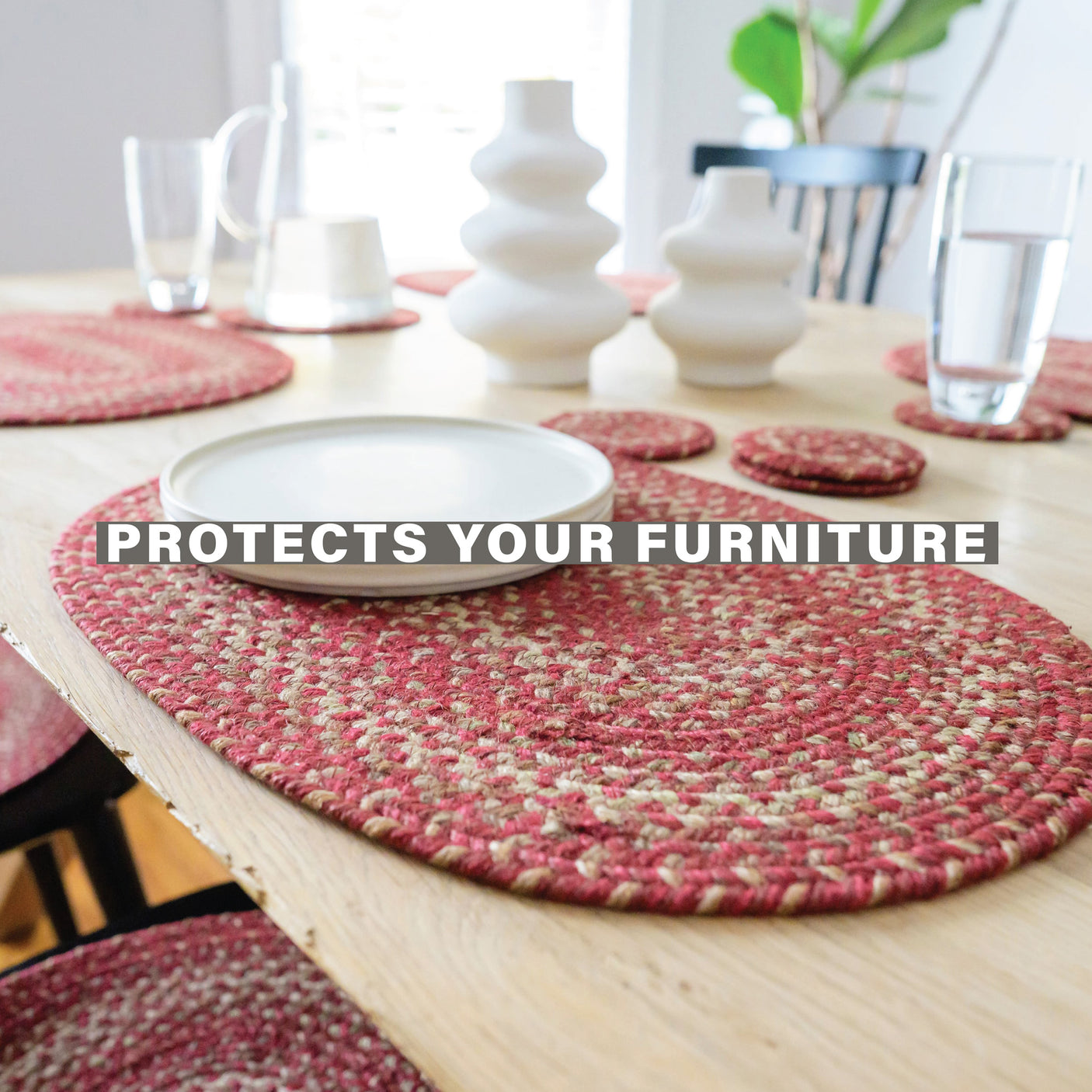Apple Pie Red Jute Braided Accessories