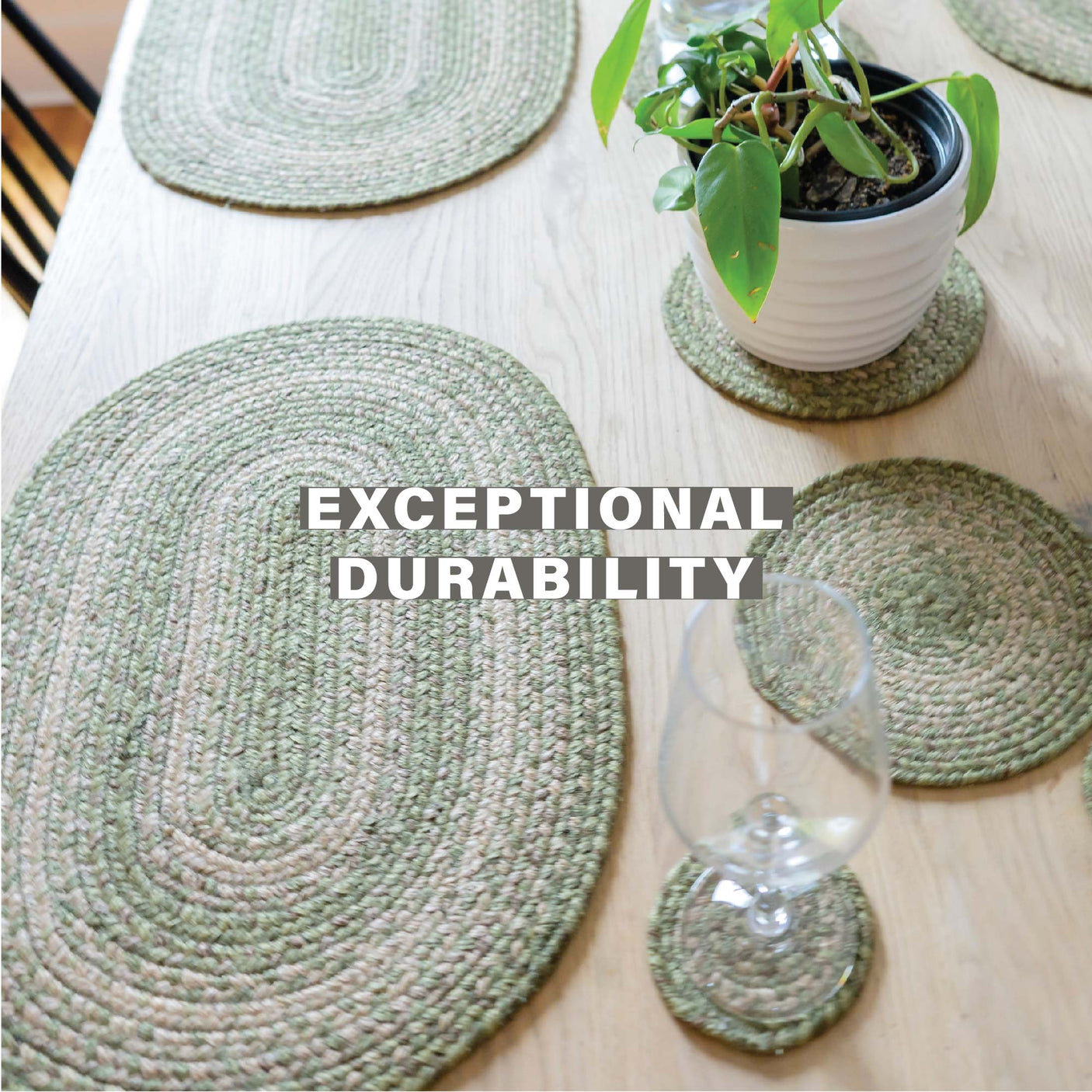Grassland Green Jute Braided Accessories