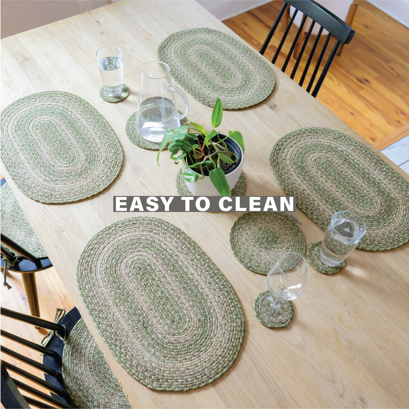 Grassland Green Jute Braided Accessories