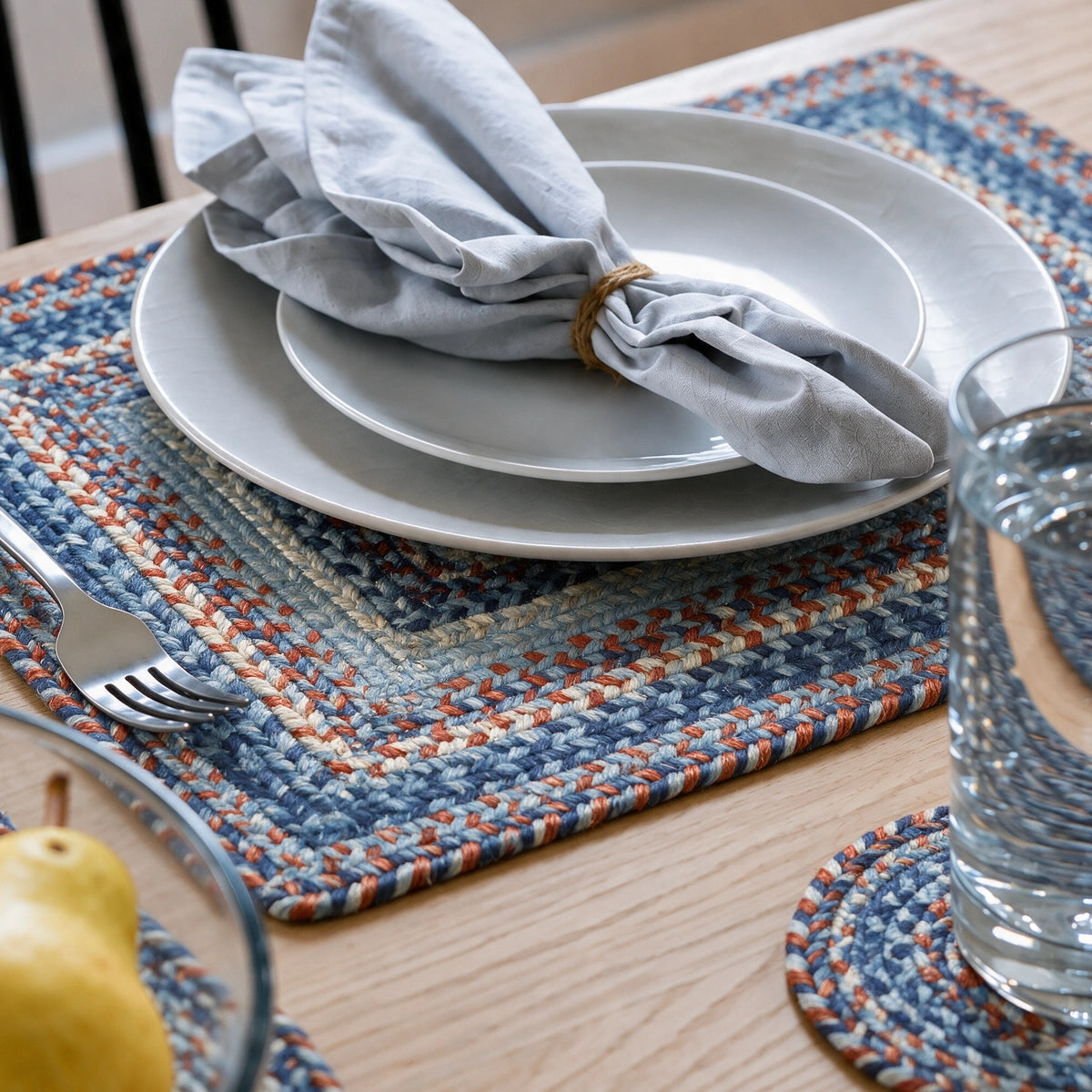 Cape Cod Blue Jute Braided Accessories
