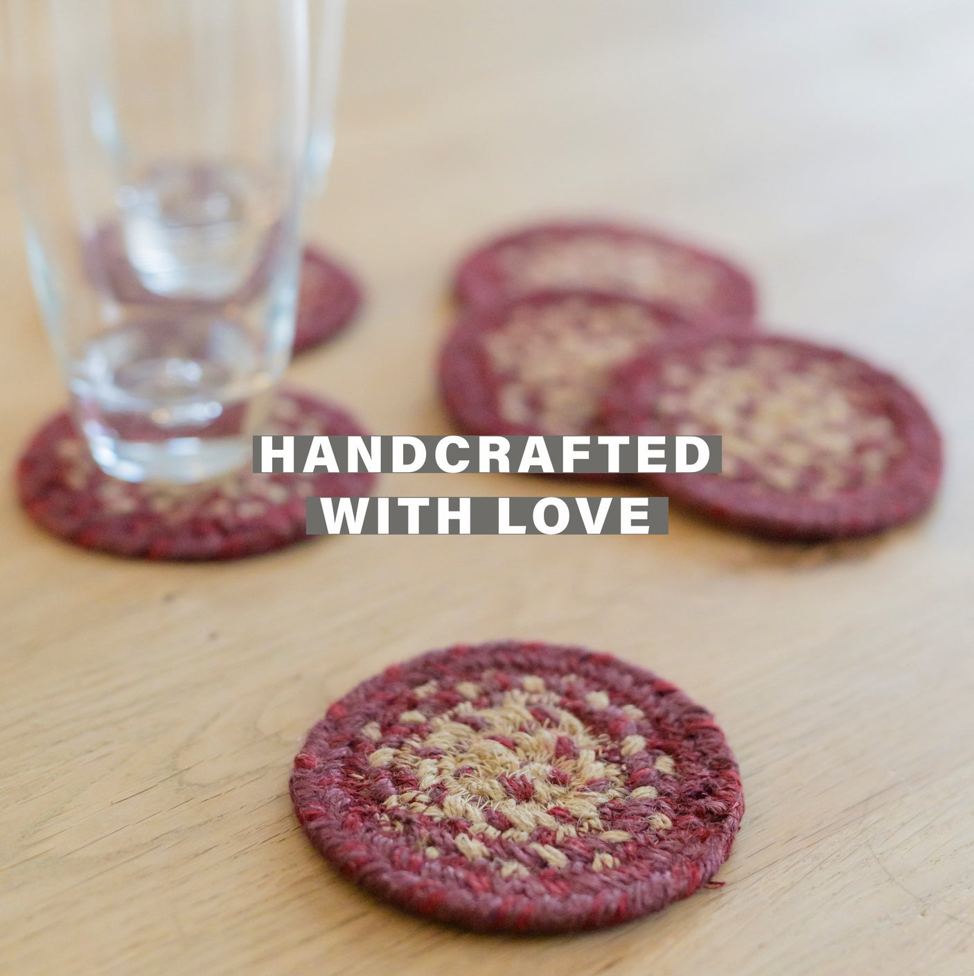 Autumn Maple Burgundy Jute Braided Accessories