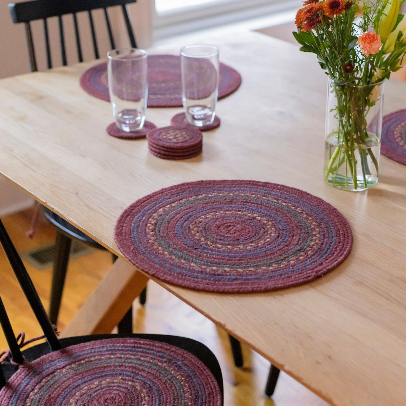 Jamestown Burgundy Jute Braided Accessories
