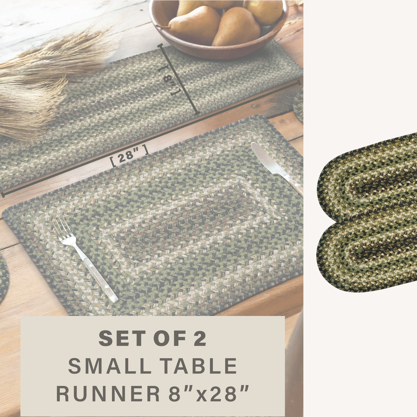 Pinecone Green Braided Accessories