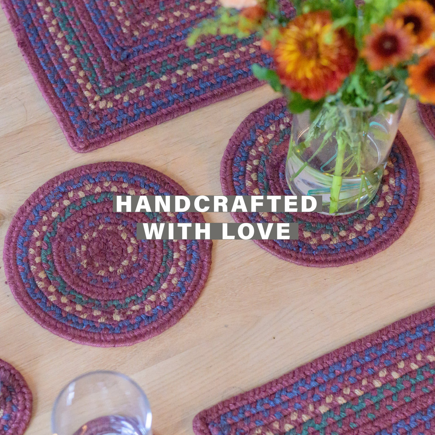 Jamestown Burgundy Jute Braided Accessories
