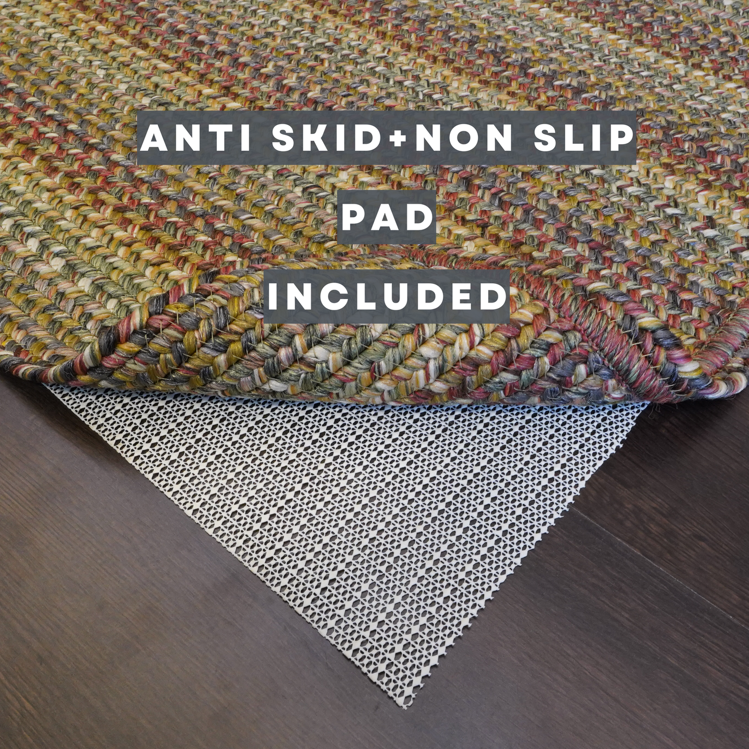 Homespice Trailside Rectangle Ultra Durable Rug With Rug Pad