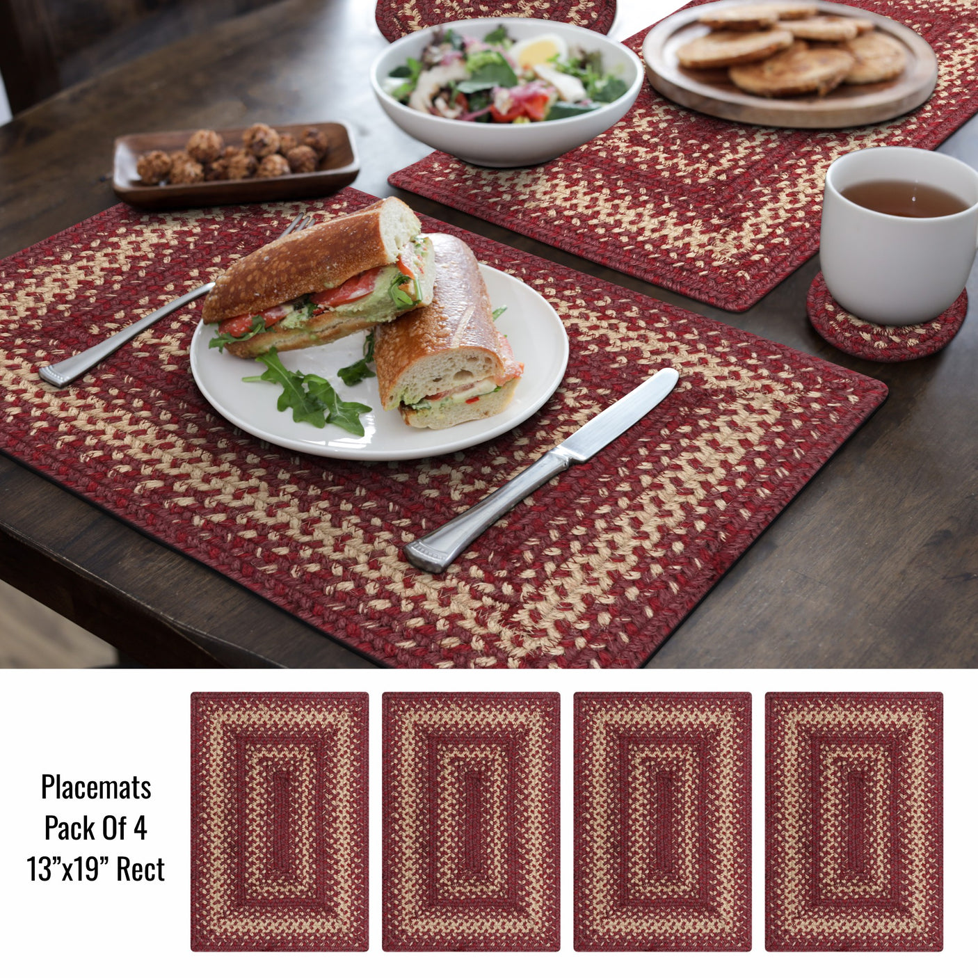 Autumn Maple Burgundy Jute Braided Accessories