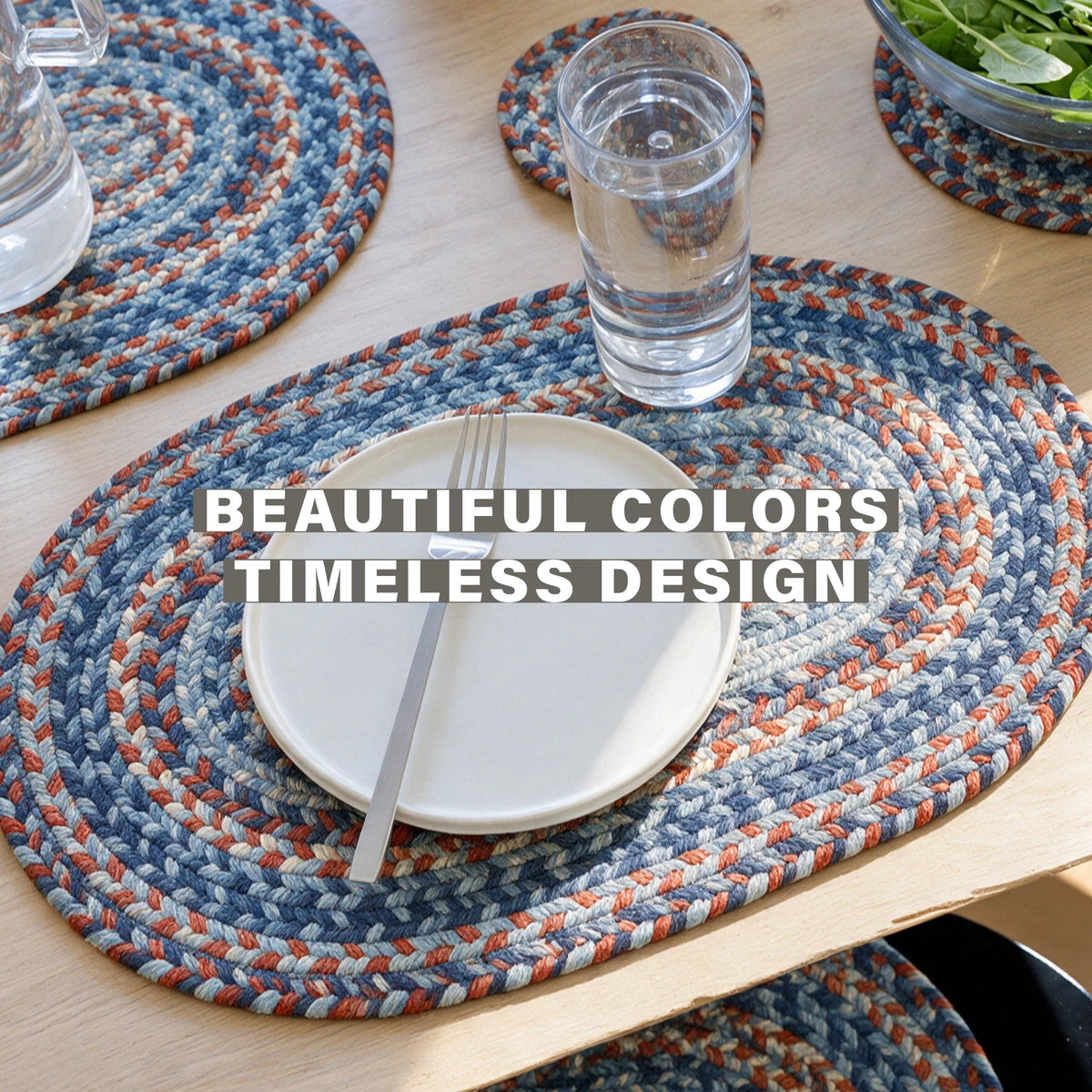 Cape Cod Blue Jute Braided Accessories