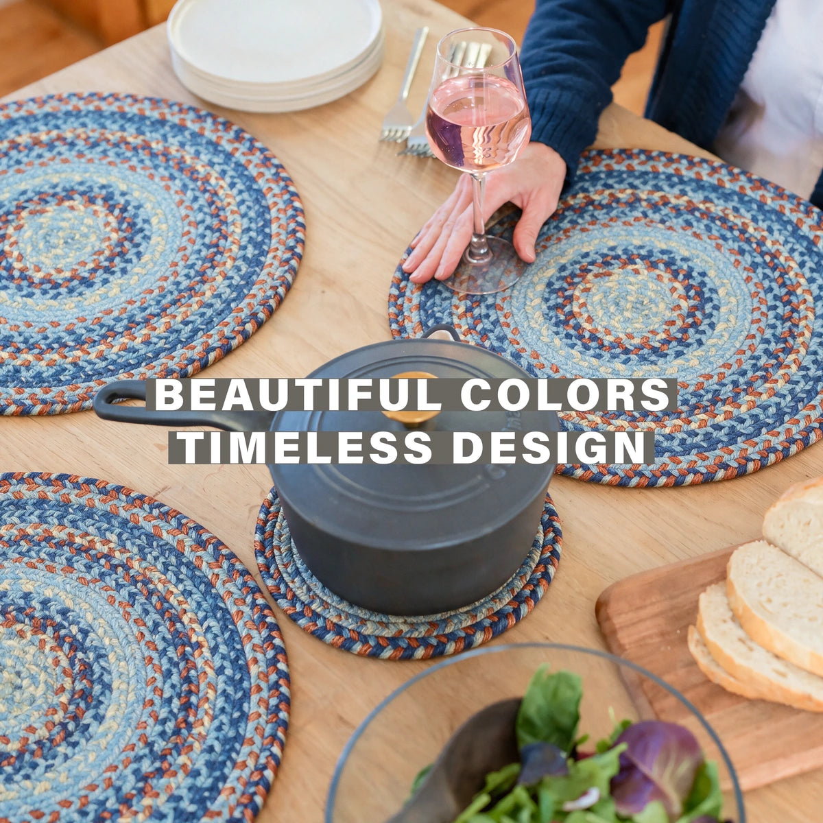 Cape Cod Blue Jute Braided Accessories