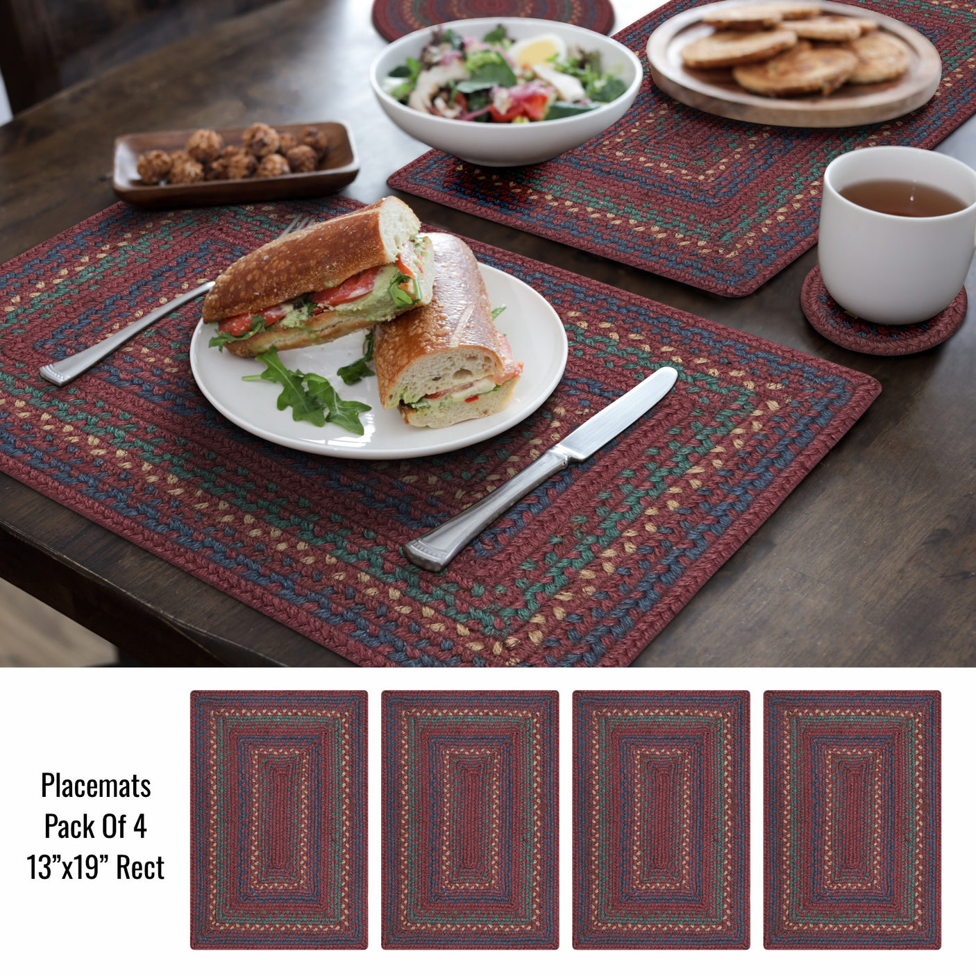 Jamestown Burgundy Jute Braided Accessories