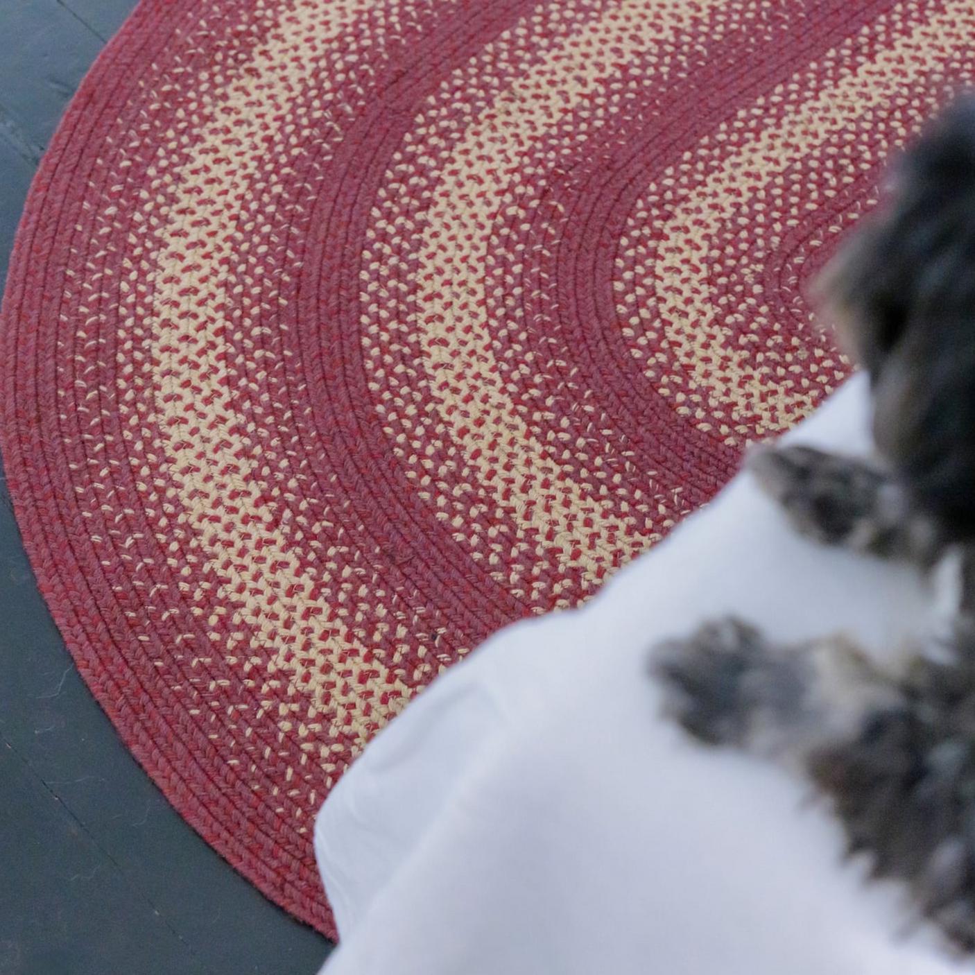 Autumn Maple Burgundy Jute Braided Oval Rugs