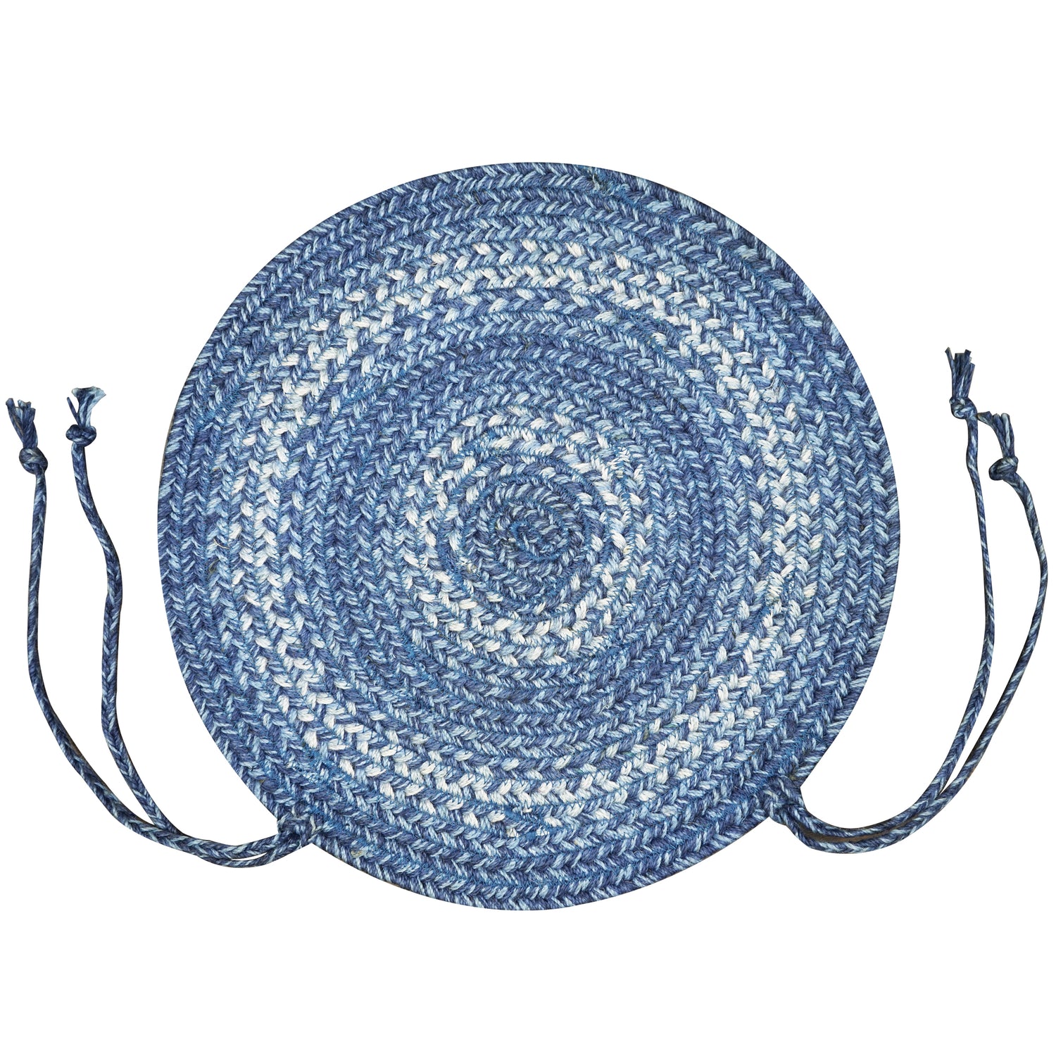 Denim Blue Jute Braided Chairpad