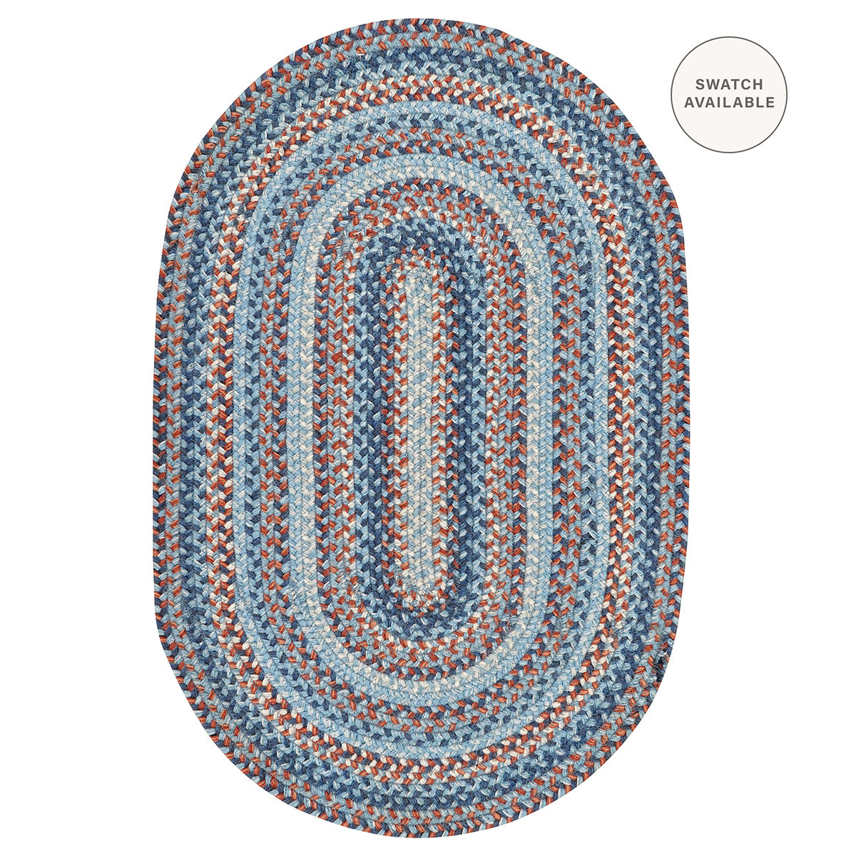 Cape Cod Blue Jute Braided Oval Rugs