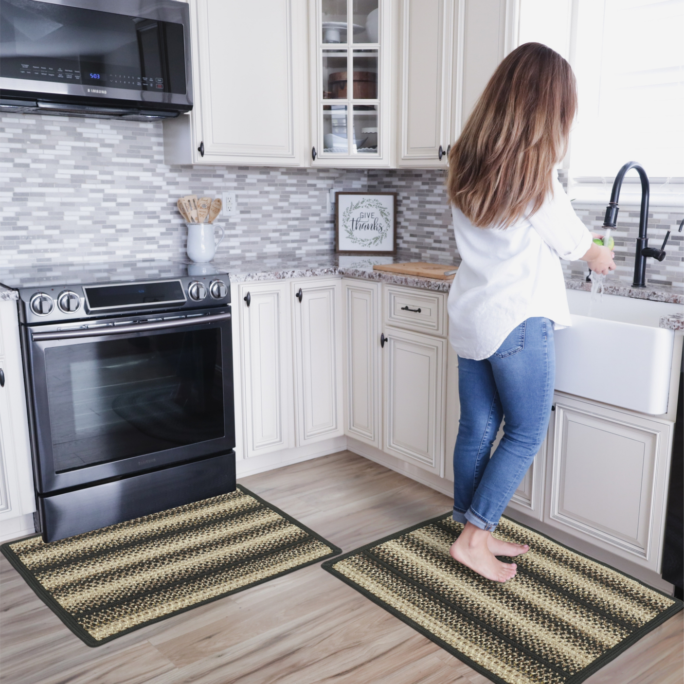 Homespice Serenity Rectangle Ultra Durable Rug With Rug Pad