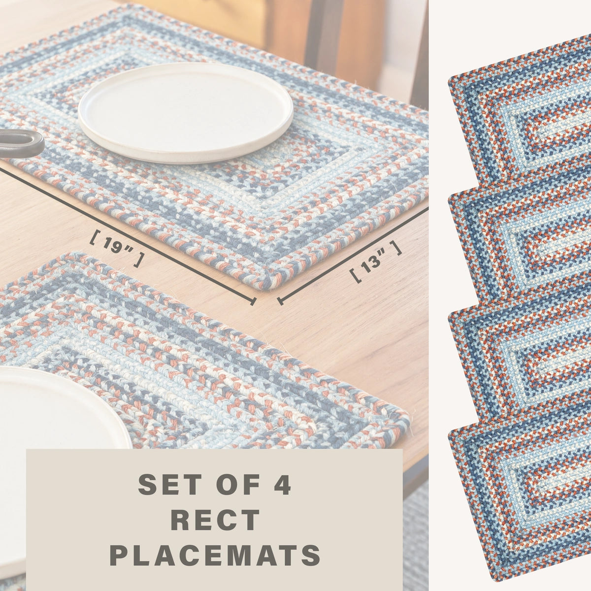 Cape Cod Blue Jute Braided Accessories