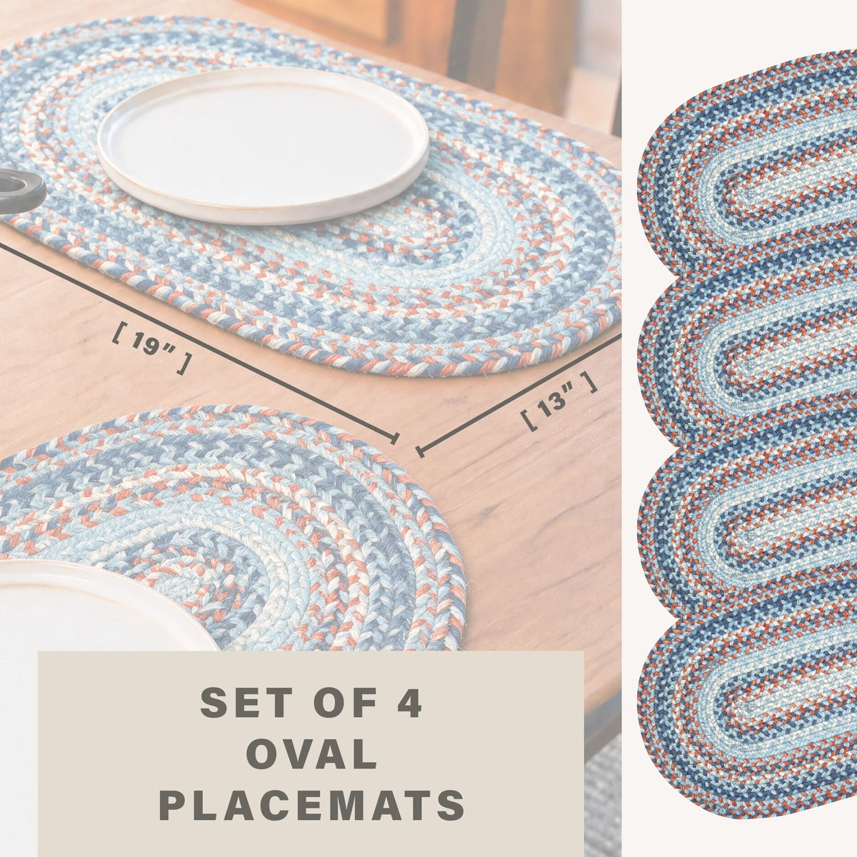 Cape Cod Blue Jute Braided Accessories