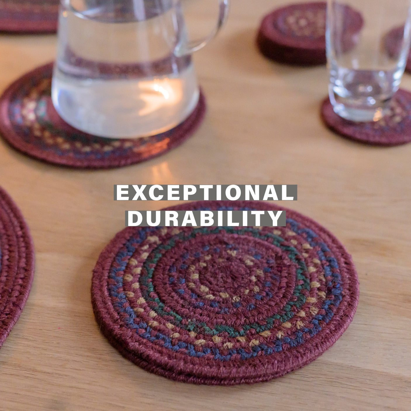 Jamestown Burgundy Jute Braided Accessories