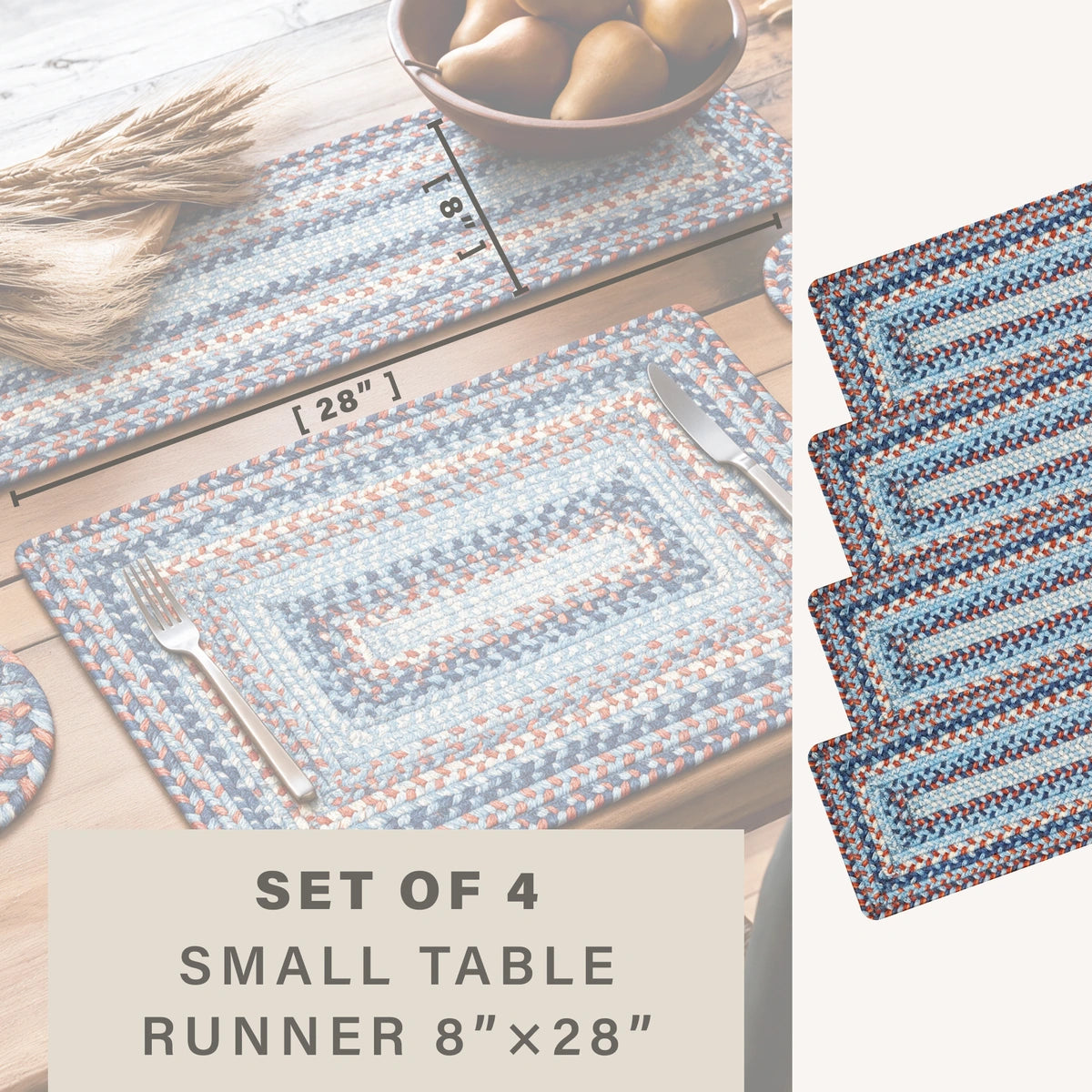 Cape Cod Blue Jute Braided Accessories