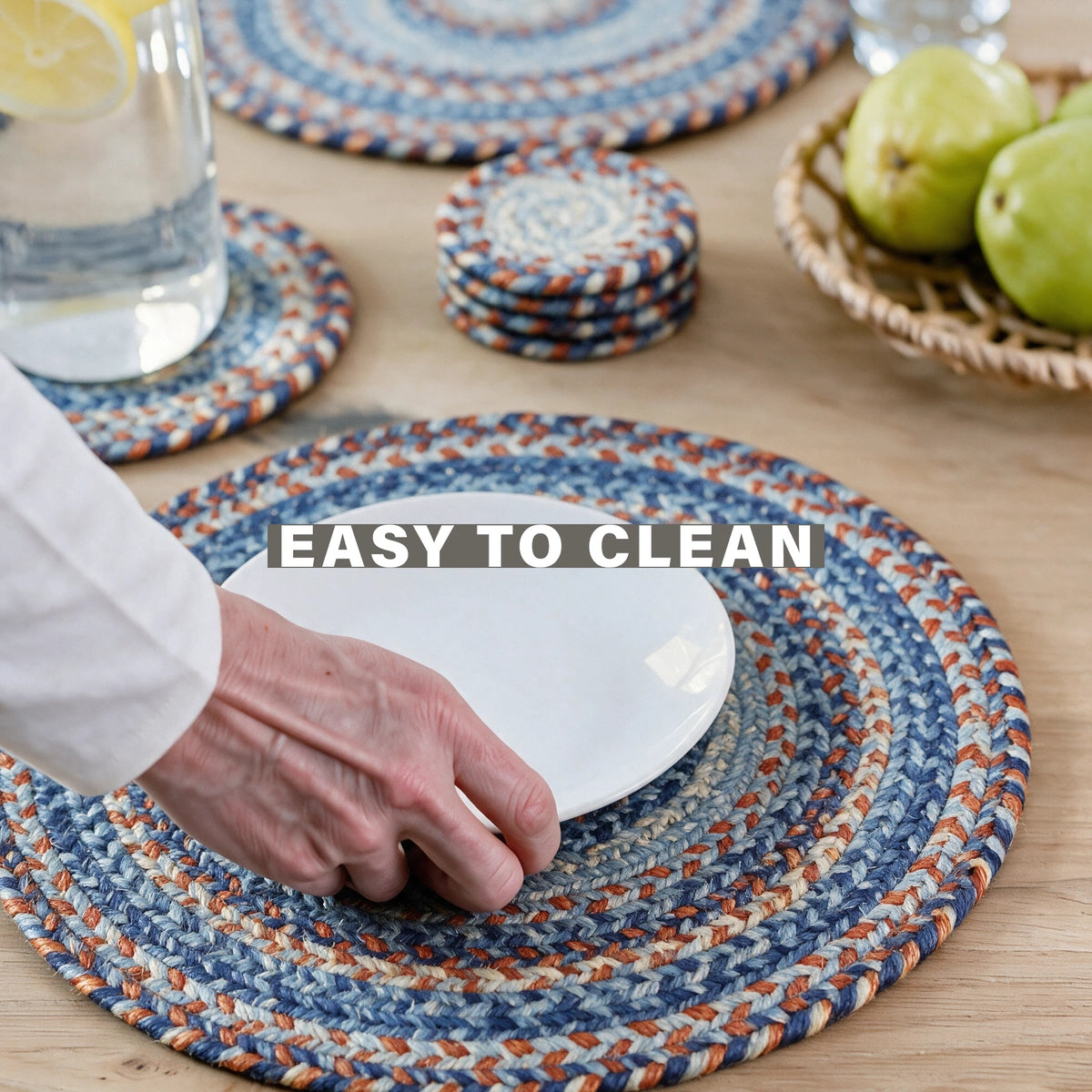 Cape Cod Blue Jute Braided Accessories