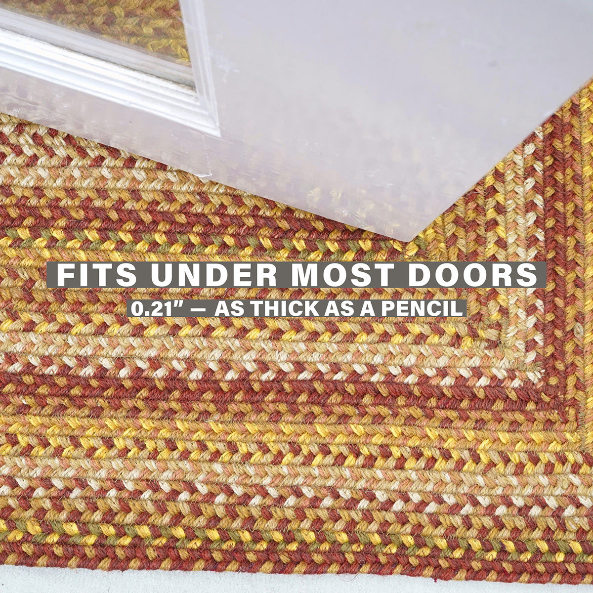 Amber Leaf Brick Red Braided Jute Rugs for Country Decor