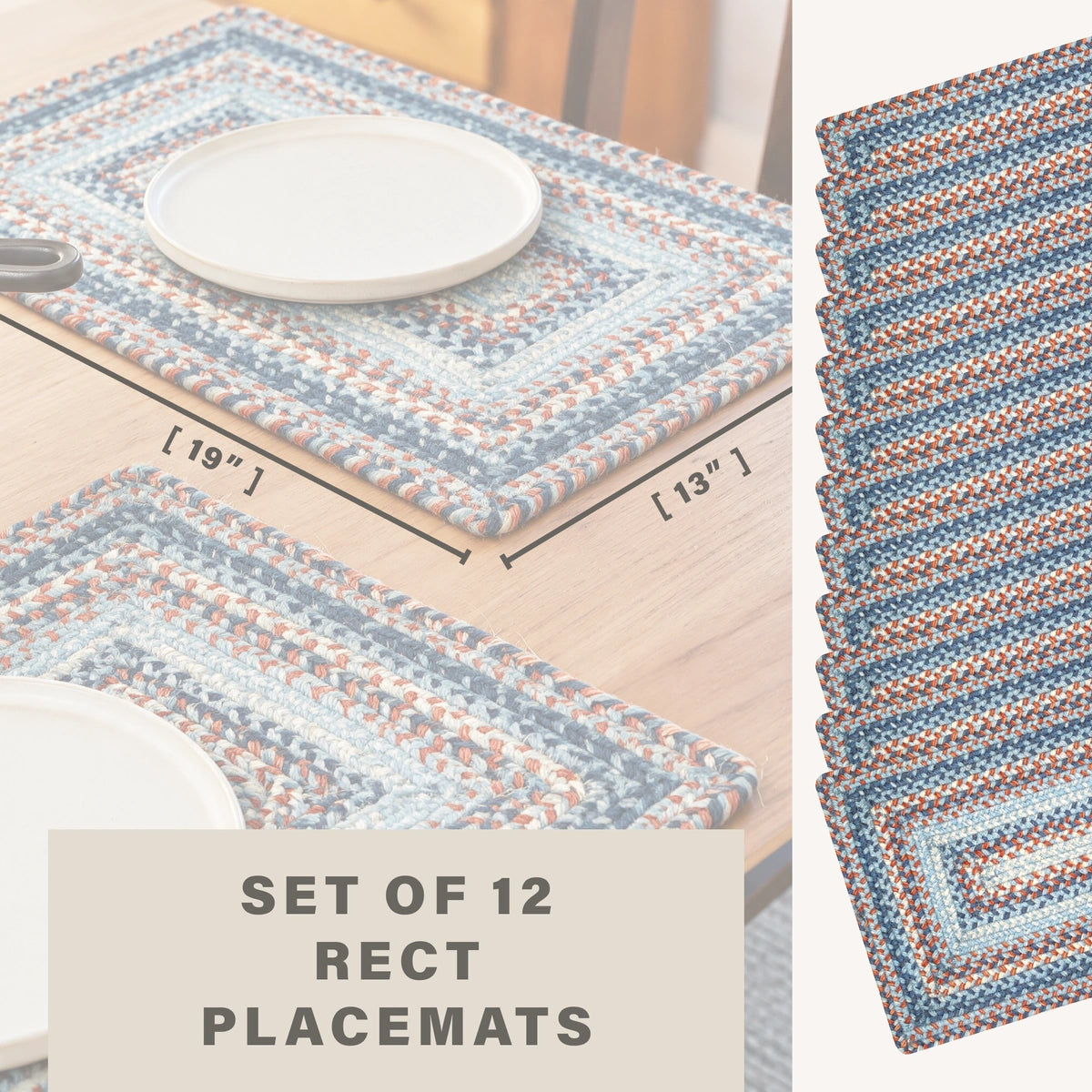 Cape Cod Blue Jute Braided Accessories