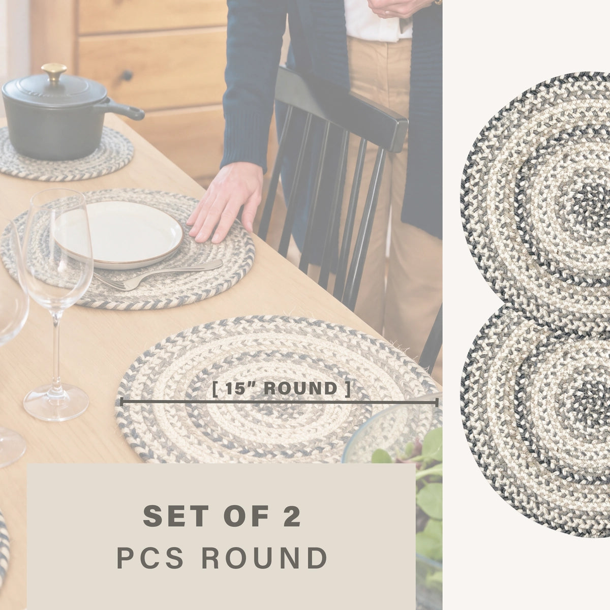 Birch Ivory Jute Braided Accessories