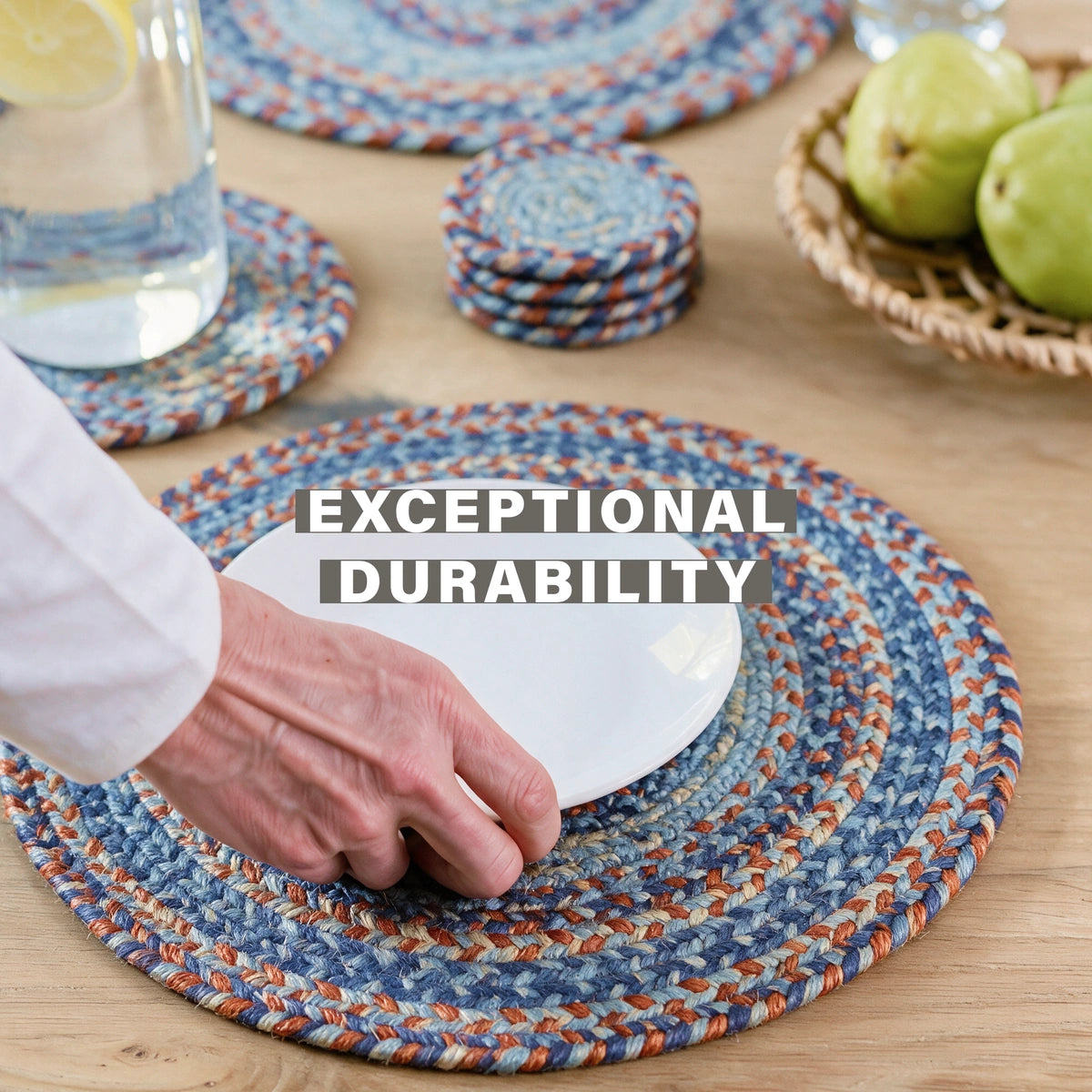 Cape Cod Blue Jute Braided Accessories