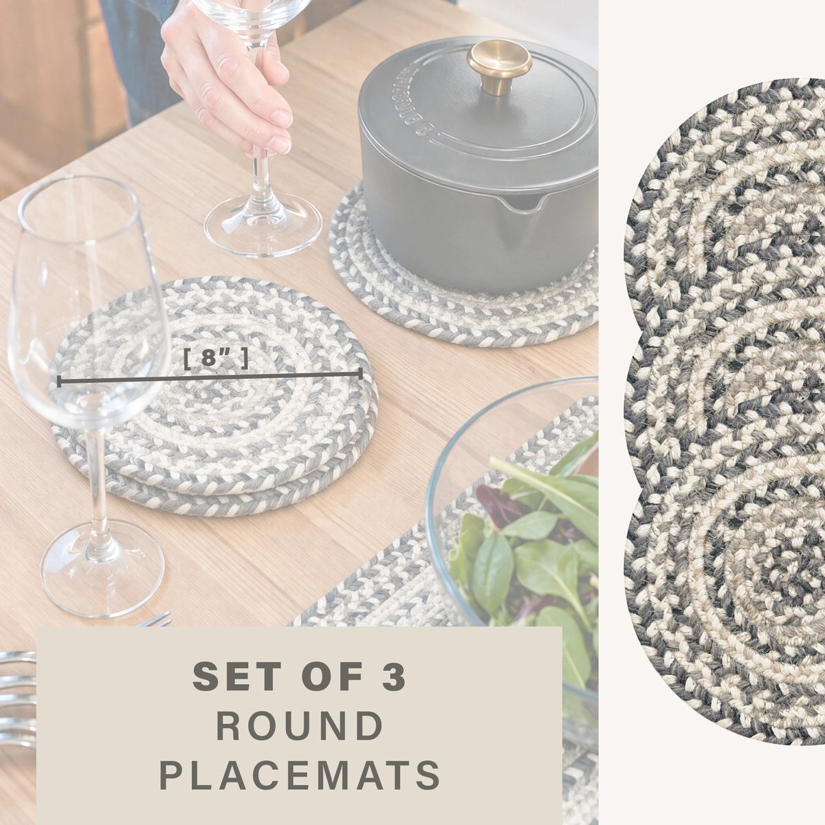 Birch Ivory Jute Braided Accessories