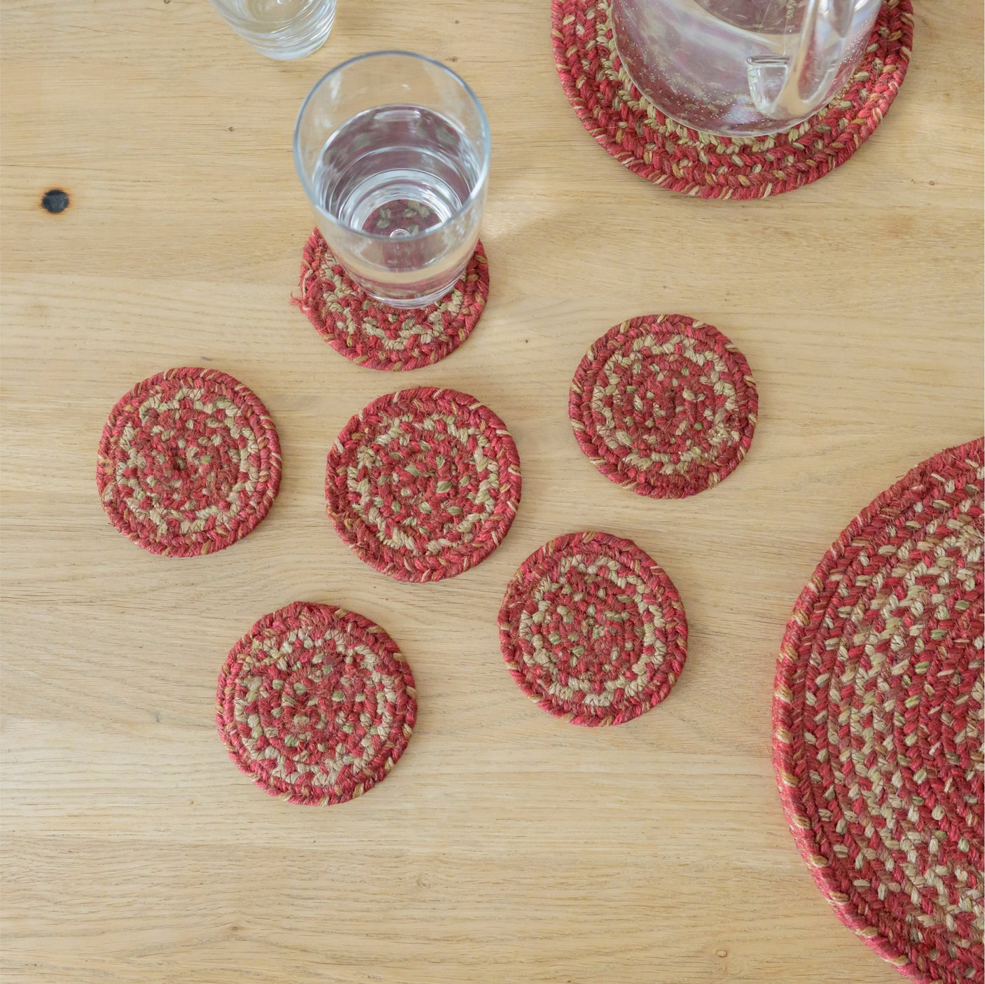 Apple Pie Red Jute Braided Accessories