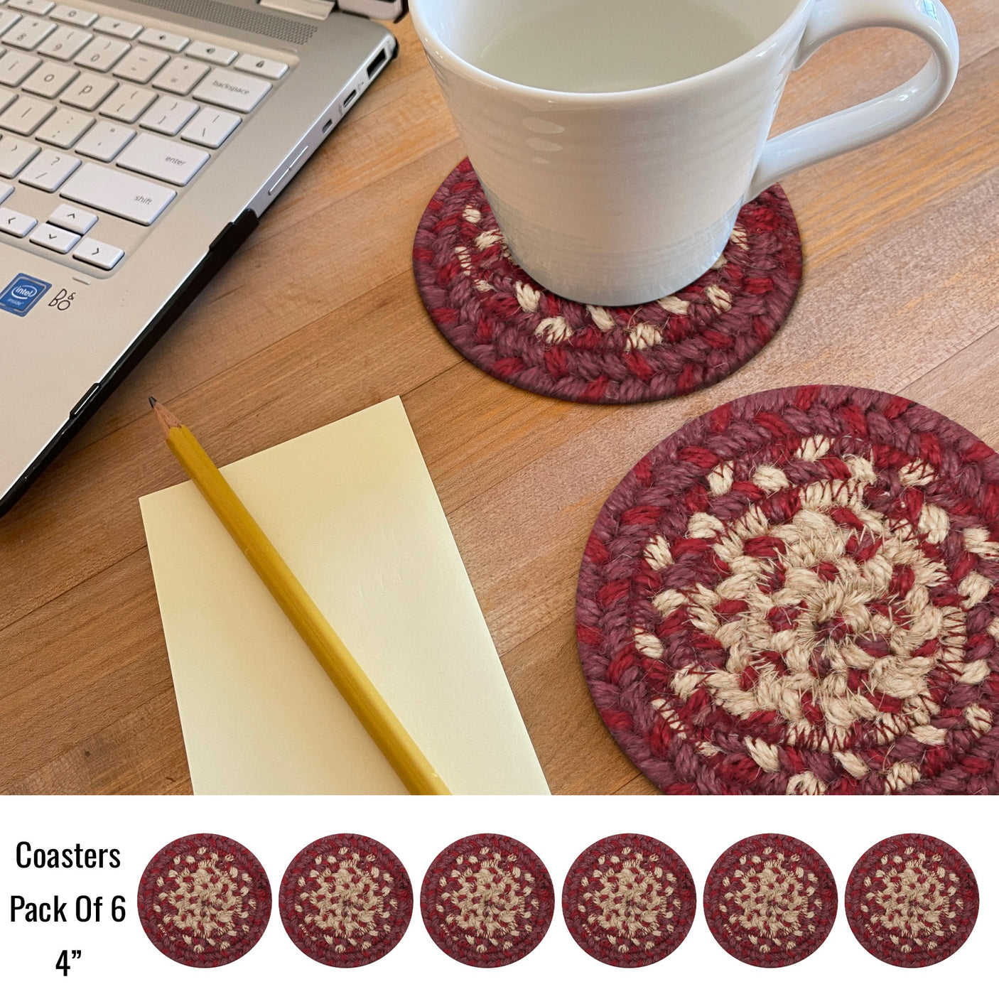 Autumn Maple Burgundy Jute Braided Accessories