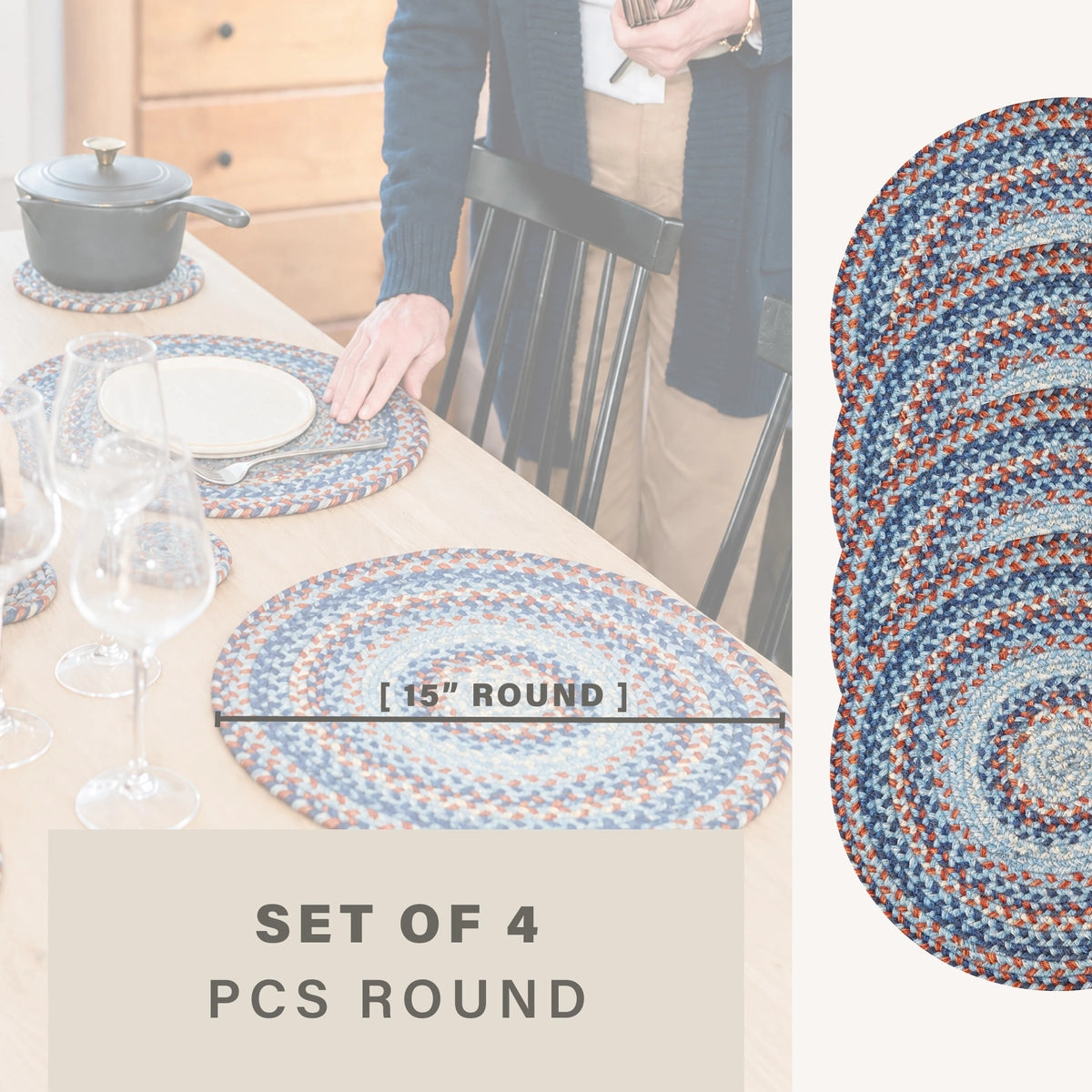 Cape Cod Blue Jute Braided Accessories