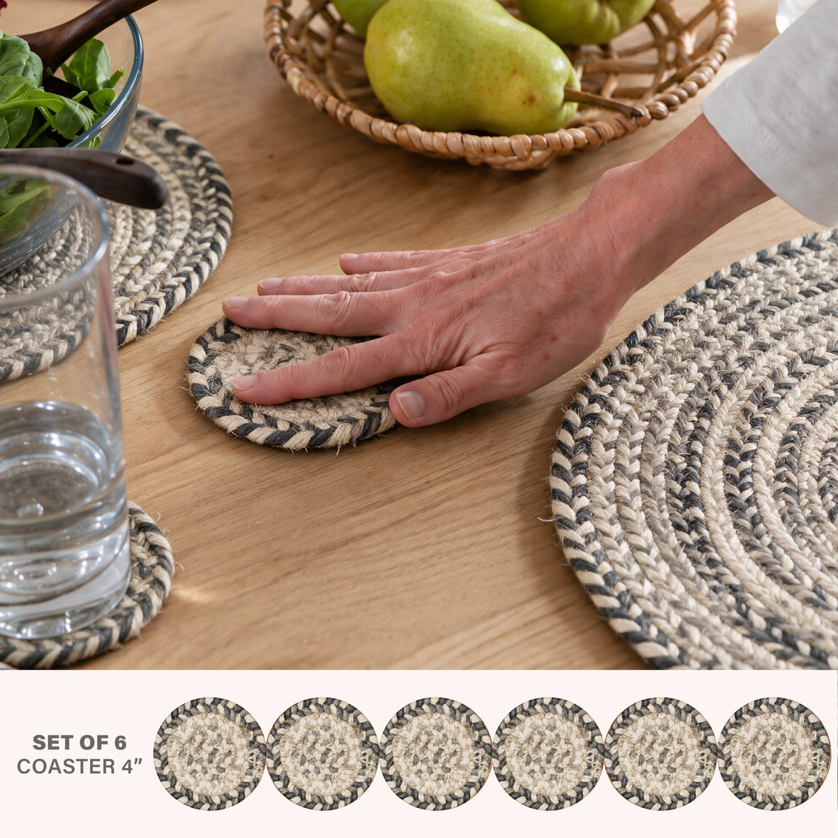 Birch Ivory Jute Braided Accessories