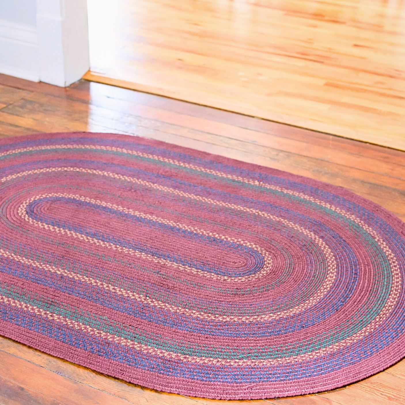 Jamestown Burgundy Jute Braided Oval Rug
