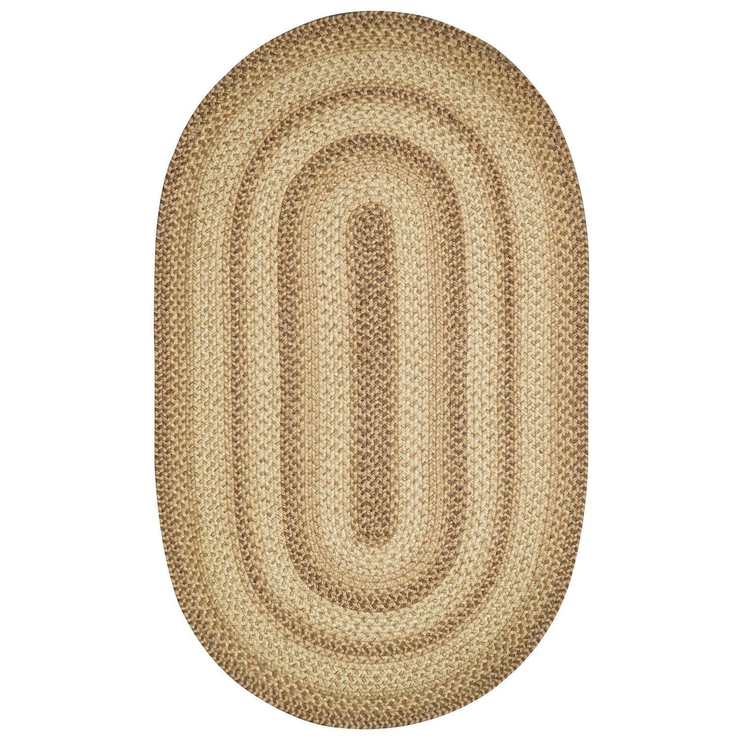 Cookie Dough Jute Oval Braided Rugs