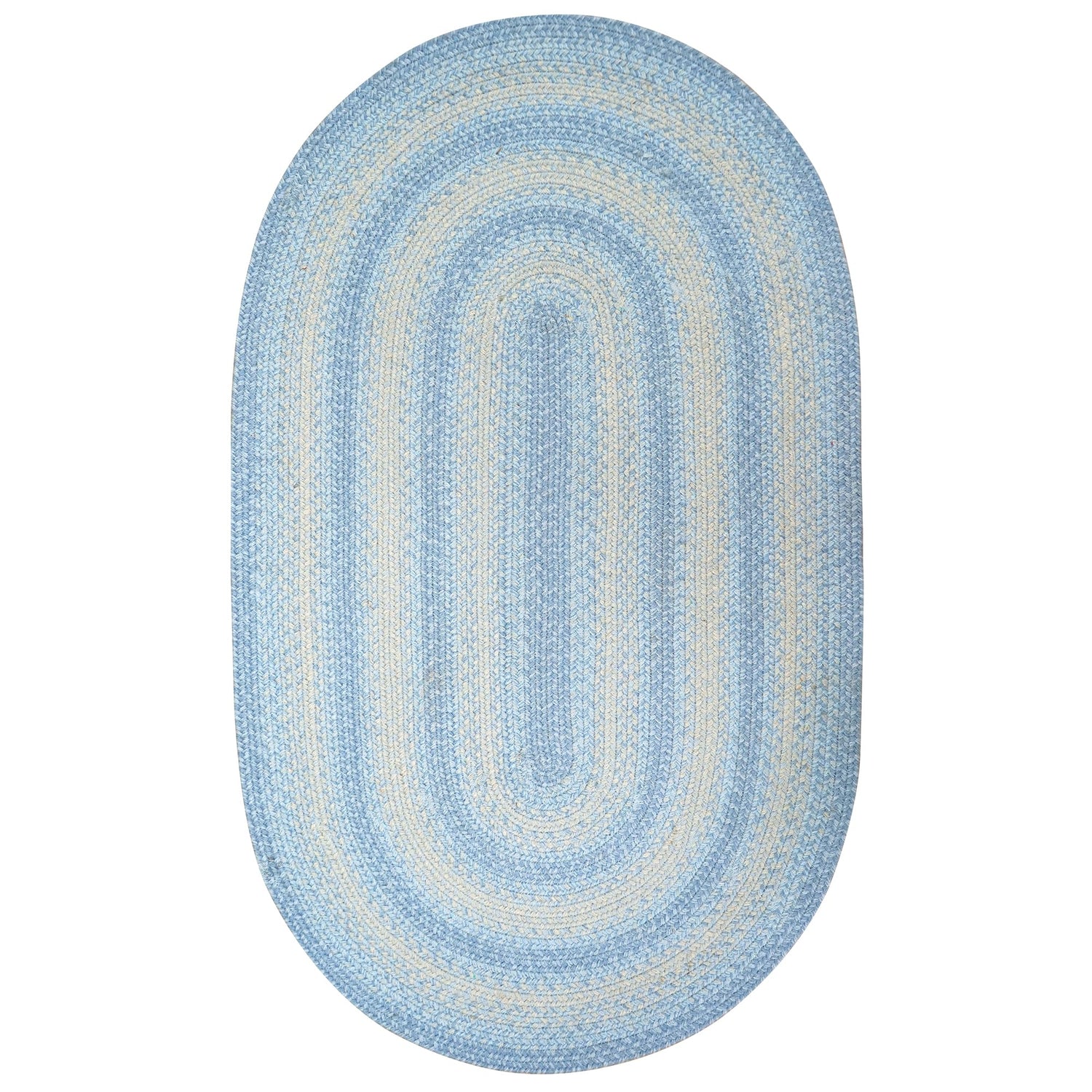 Sky Blue Jute Oval Braided Rugs