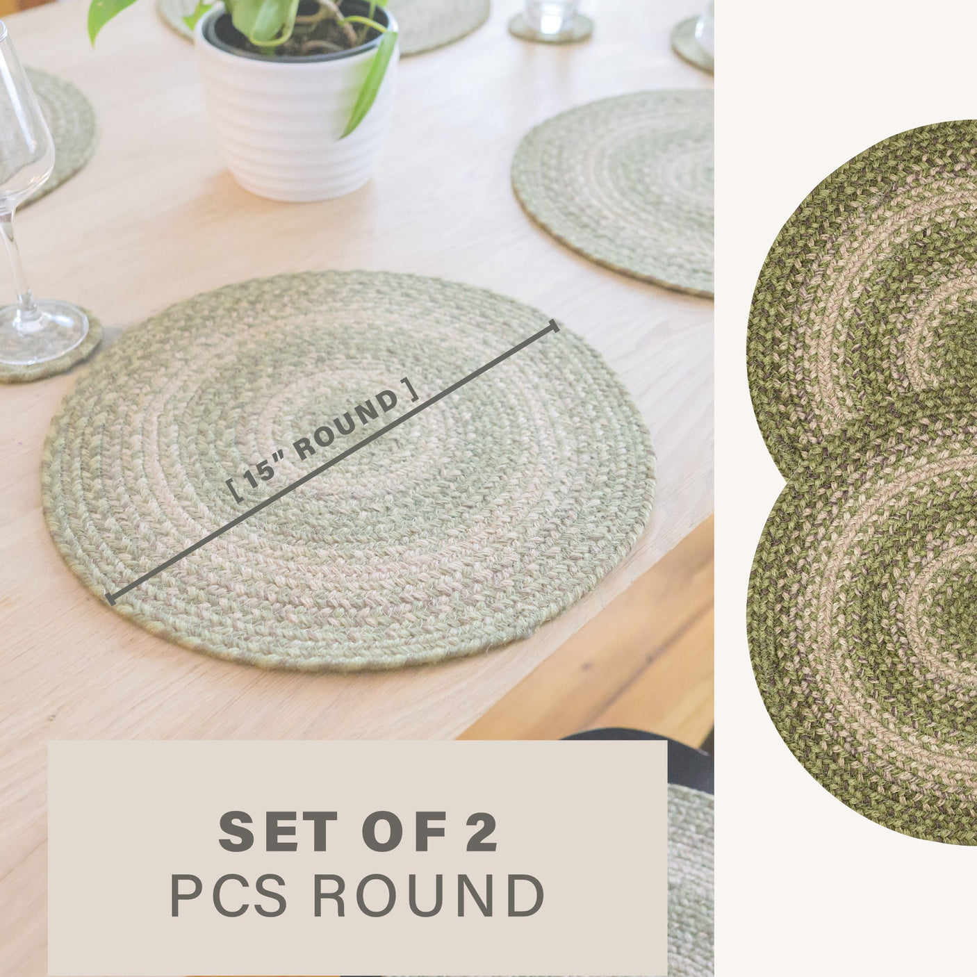 Grassland Green Jute Braided Accessories