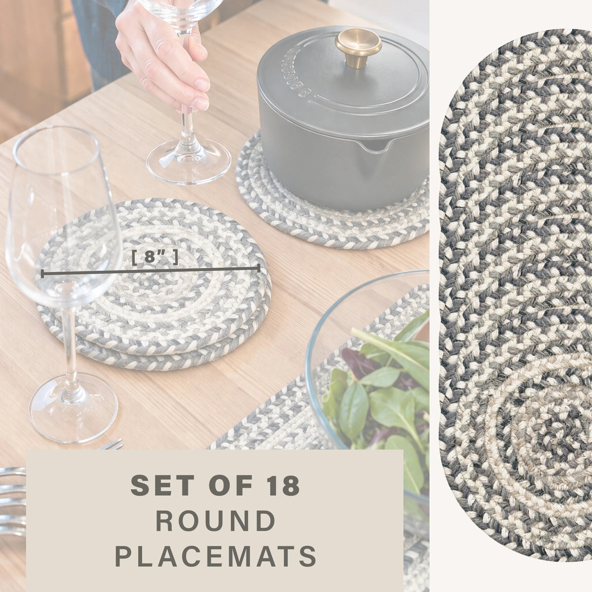 Birch Ivory Jute Braided Accessories