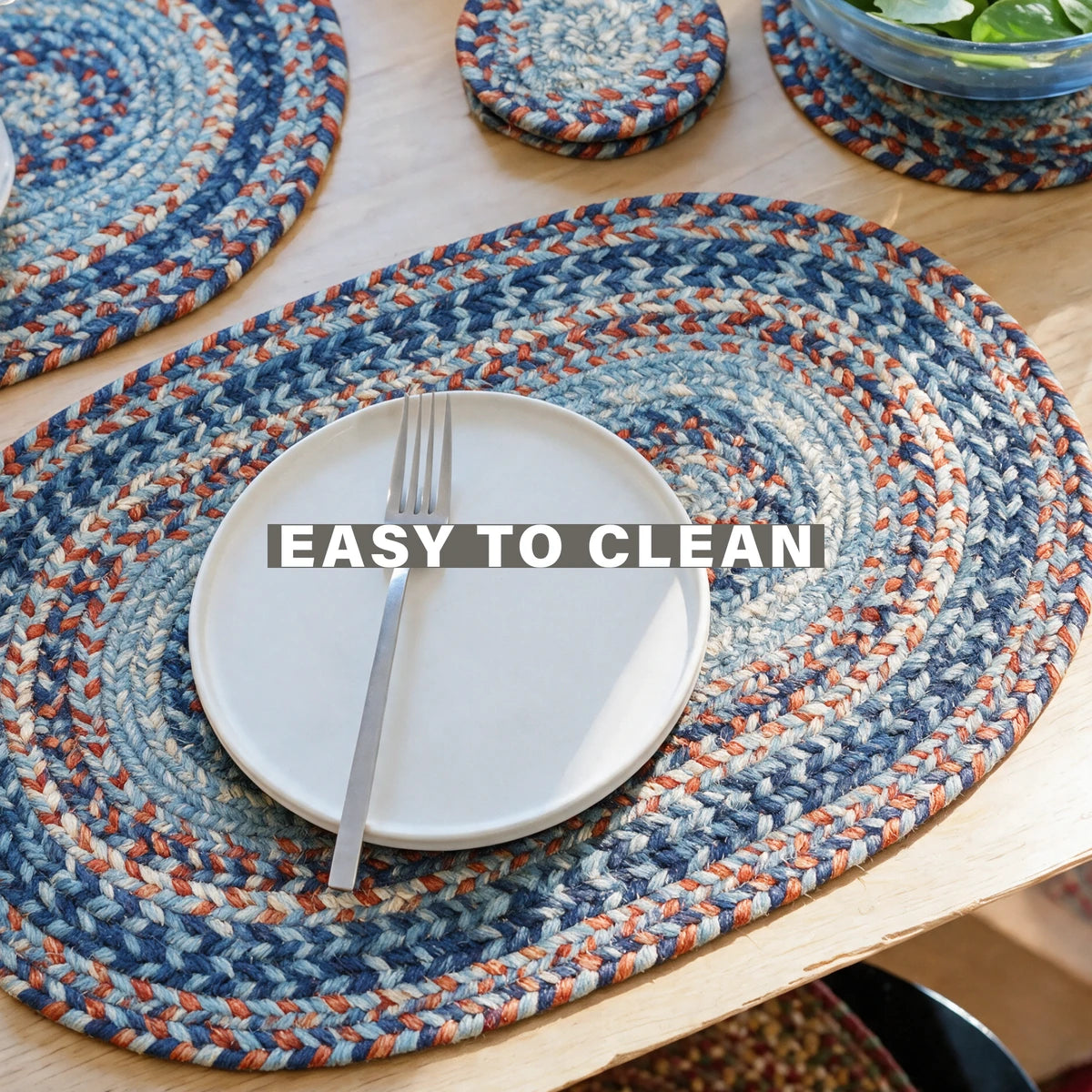 Cape Cod Blue Jute Braided Accessories