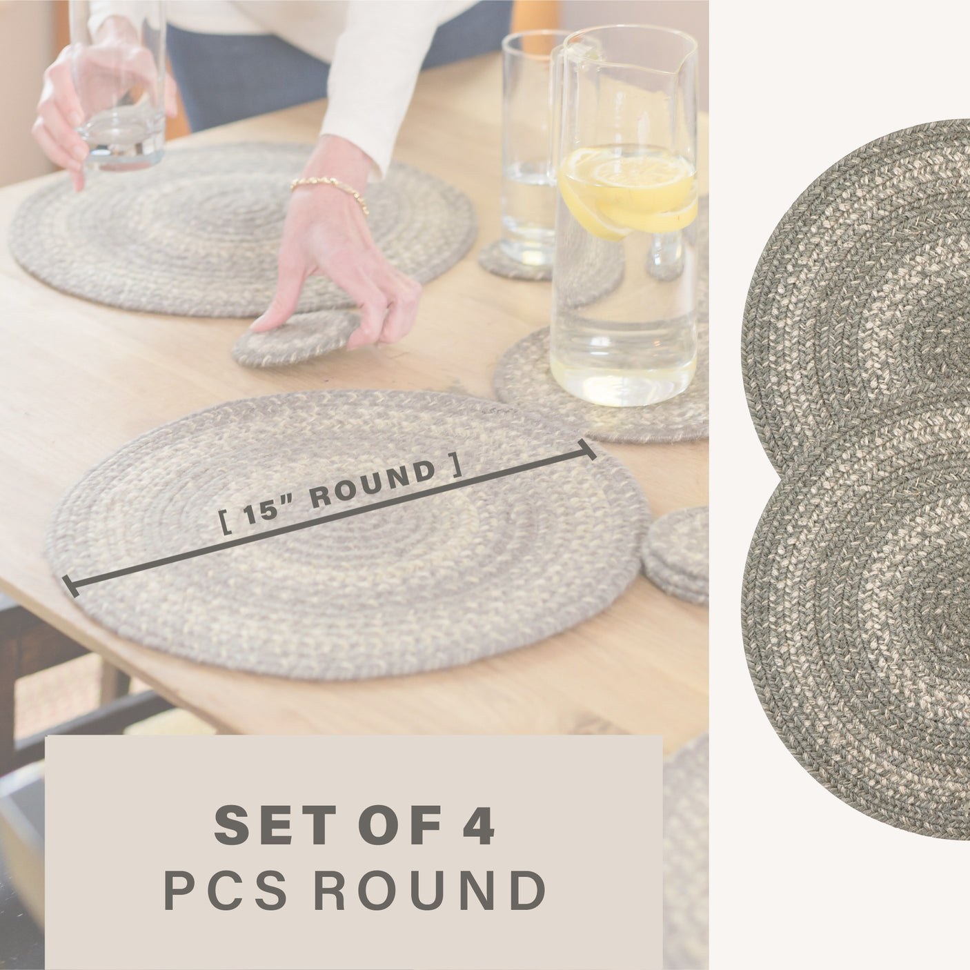 Grey Cloud Jute Braided Accessories