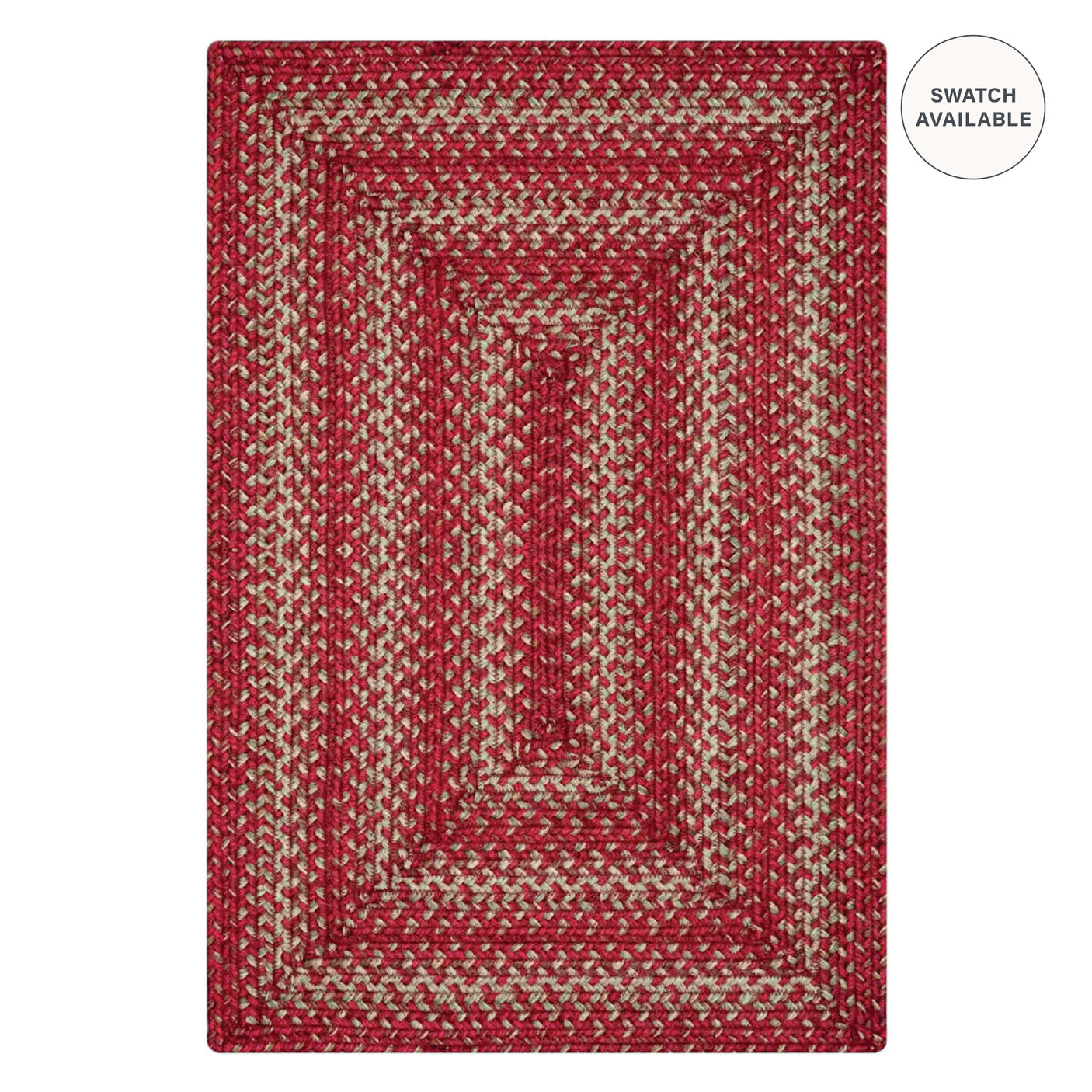 Apple Pie Red Braided Jute Area Rug