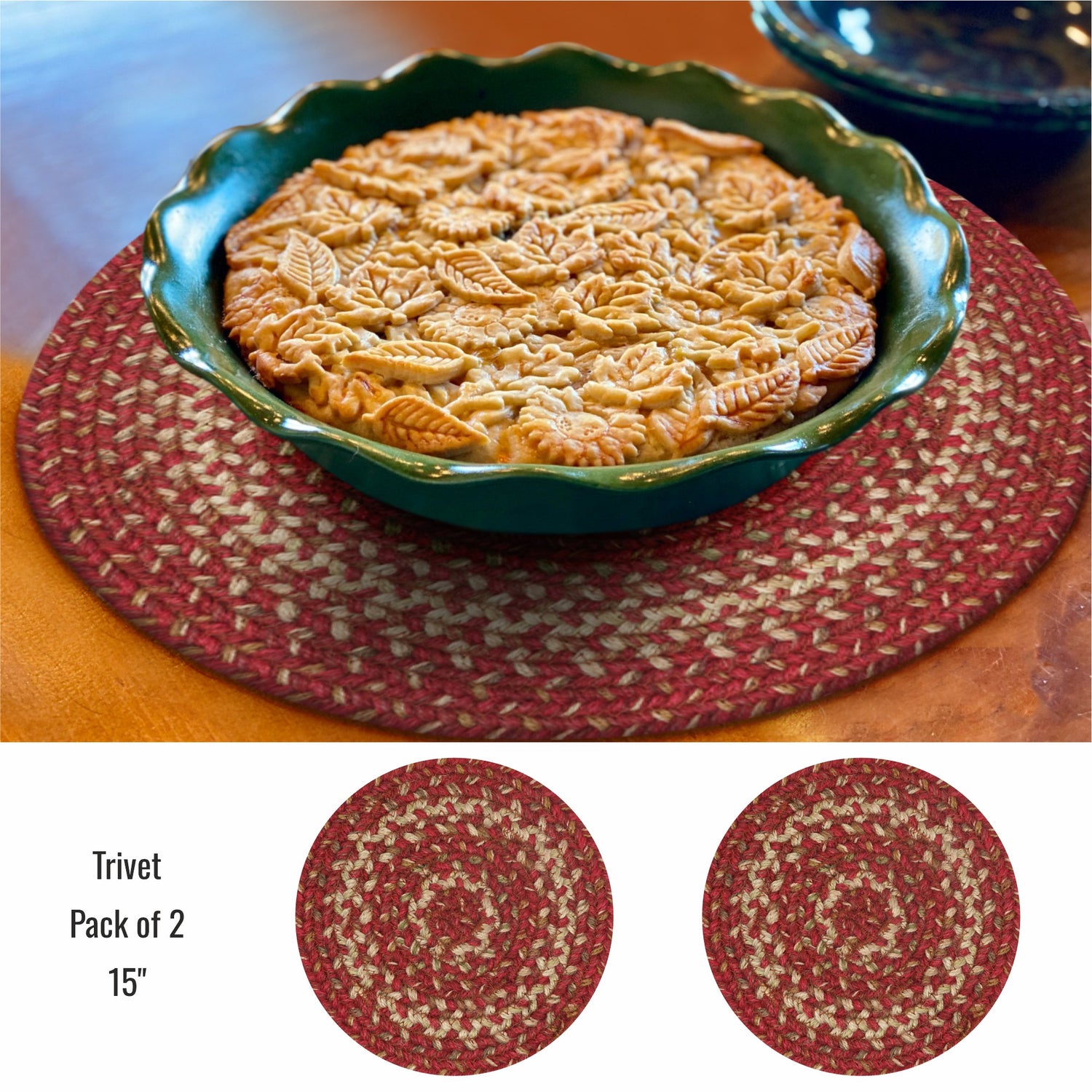 Apple Pie Red Jute Braided Accessories