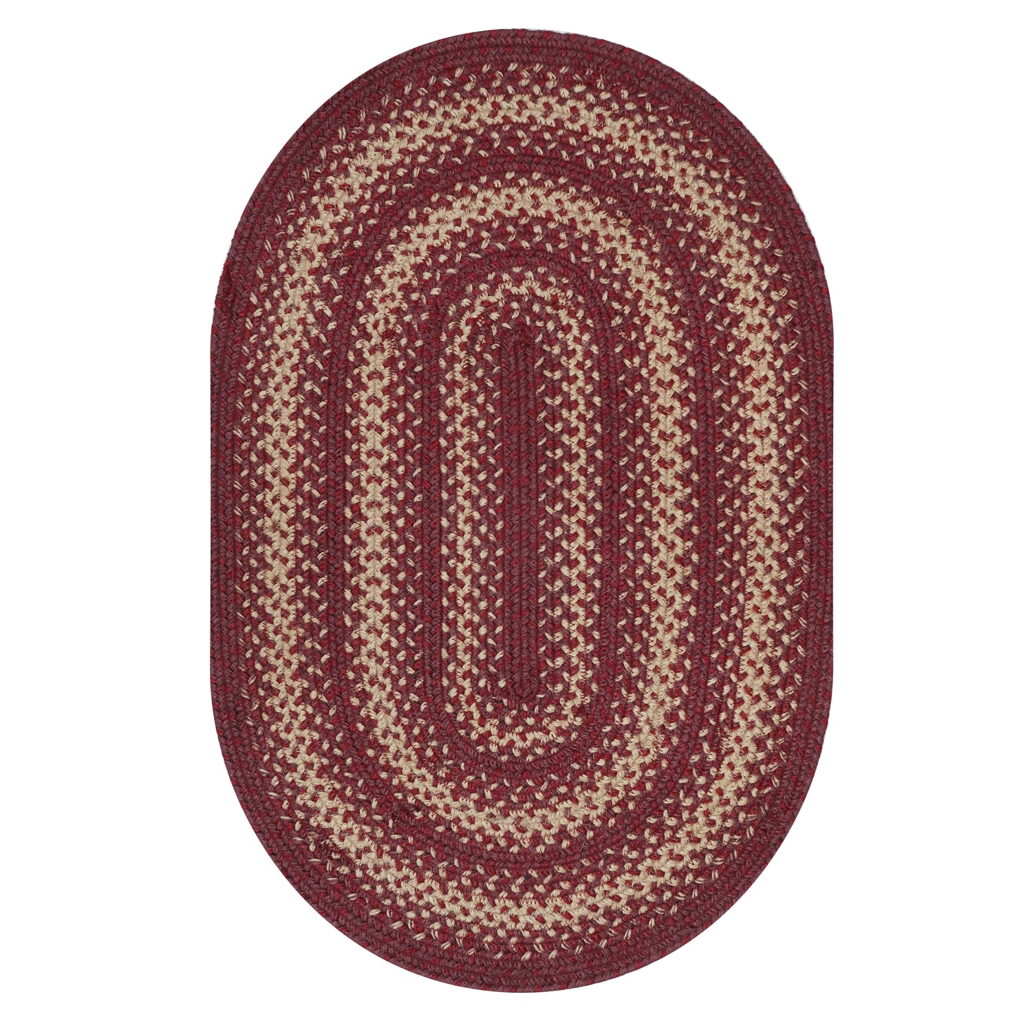 Autumn Maple Burgundy Jute Braided Oval Rugs