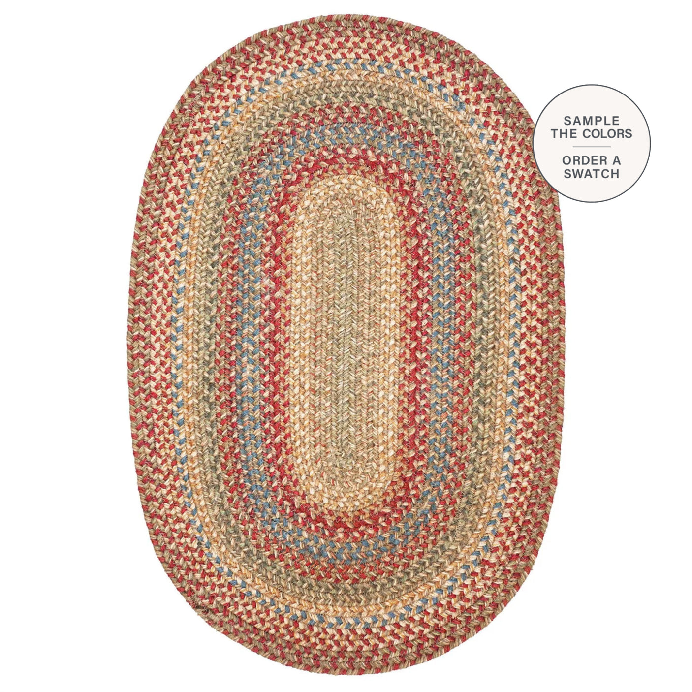 Azalea Multi Color Oval Jute Braided Rug