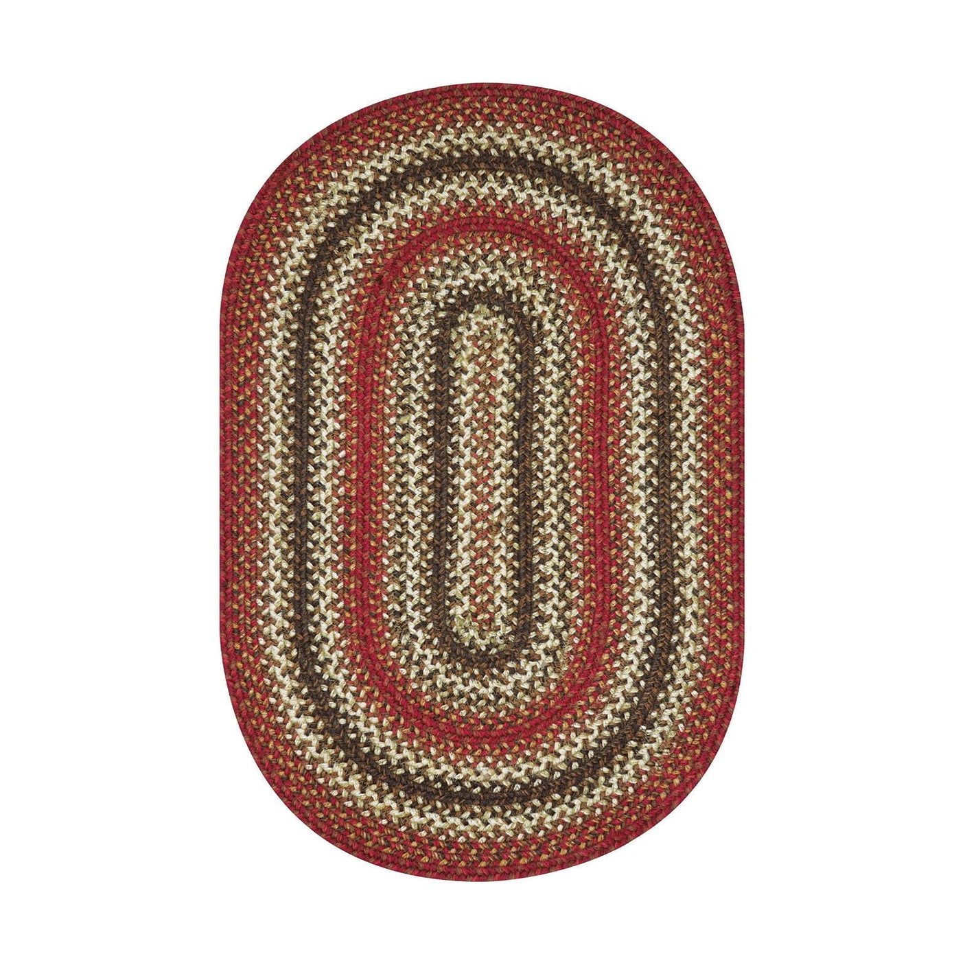 Chester Red Braided Jute Rug Oval