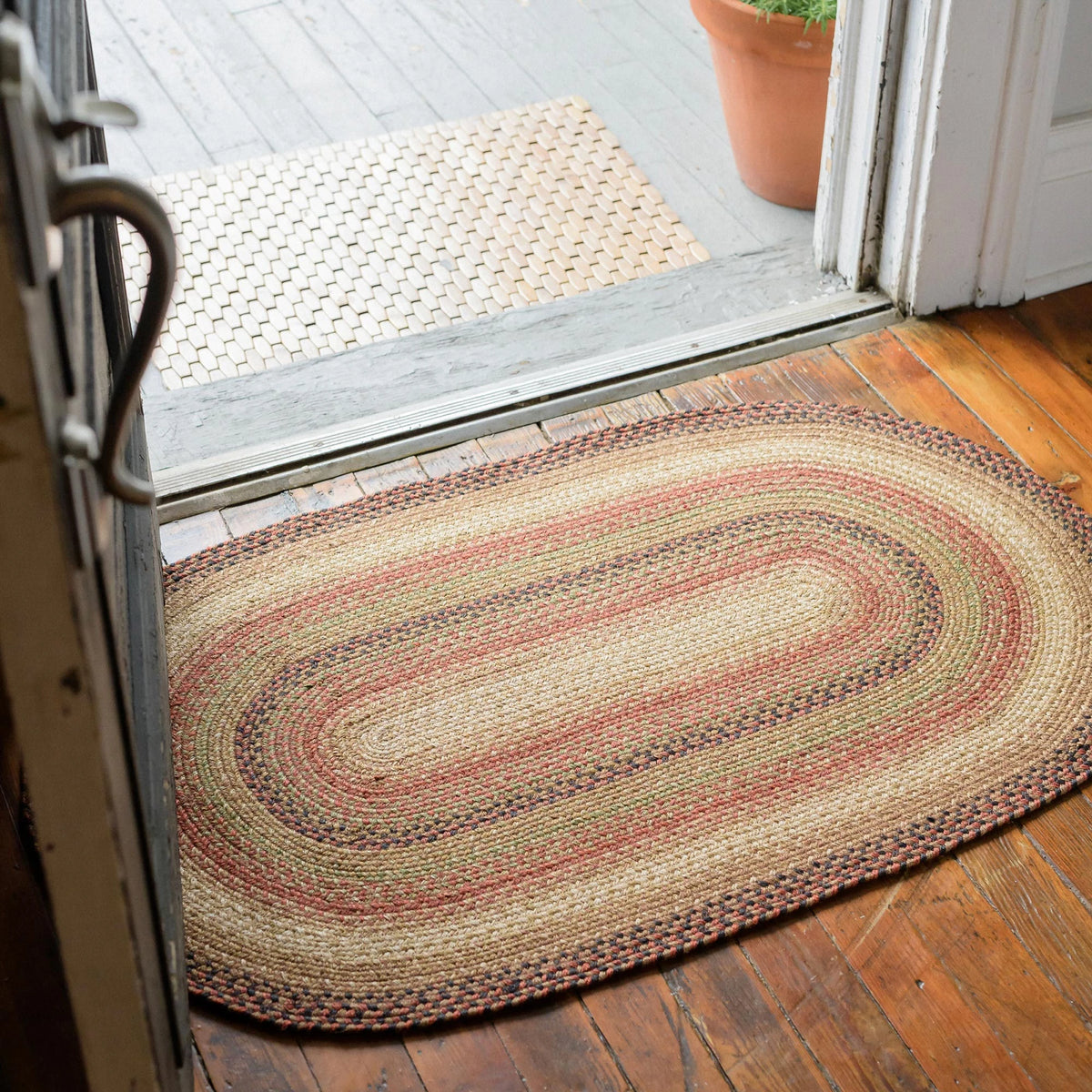 Gingerbread Jute Brown Oval Braided Rugs