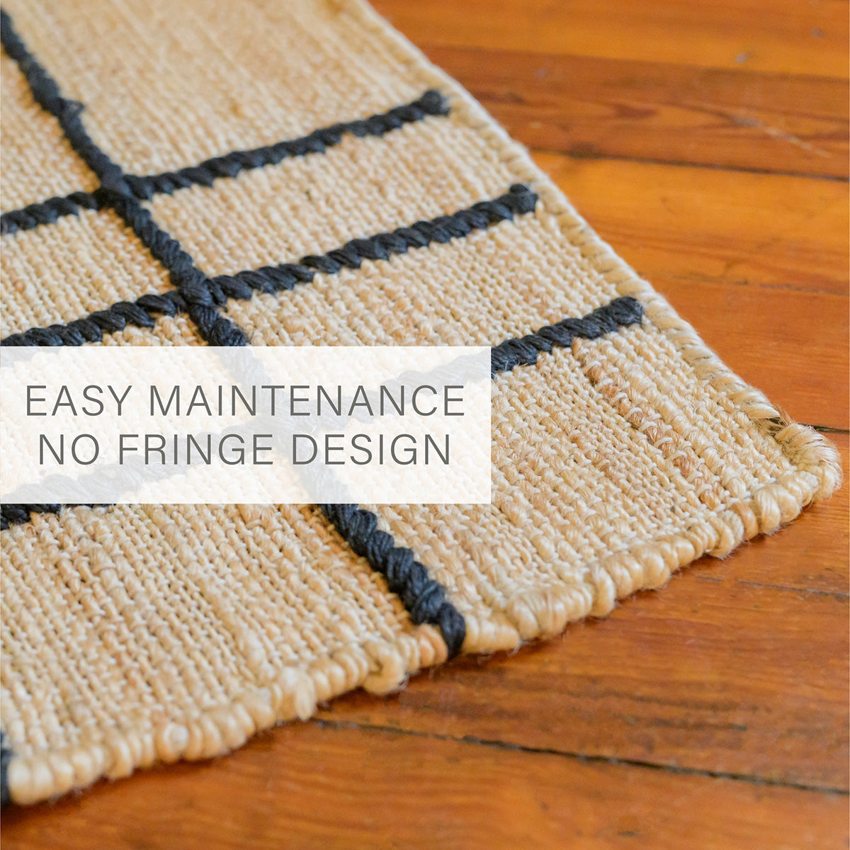 Nell Window Pane Premium Jute Rug With Backing